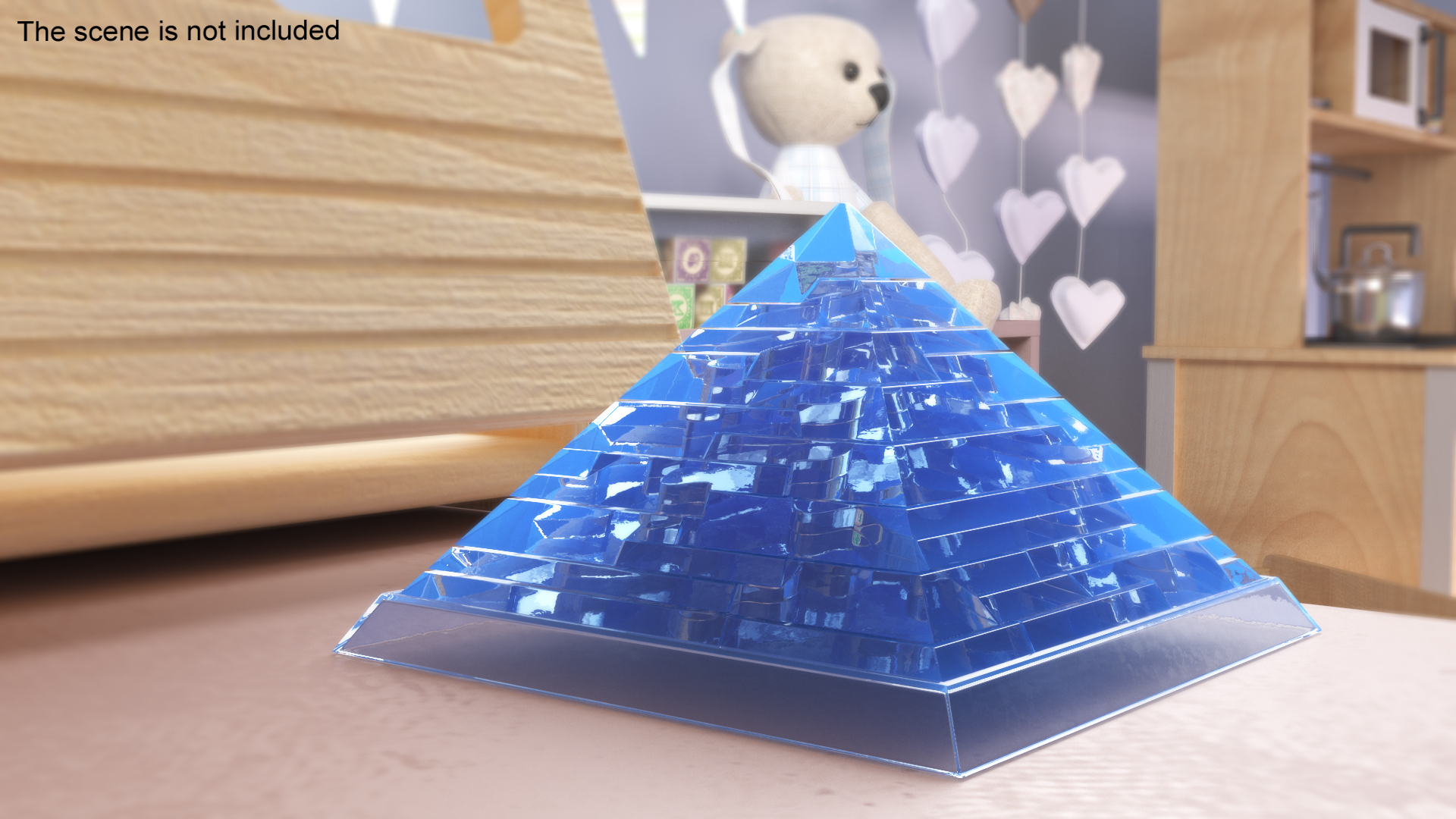Crystal Pyramid Puzzle Blue 3D