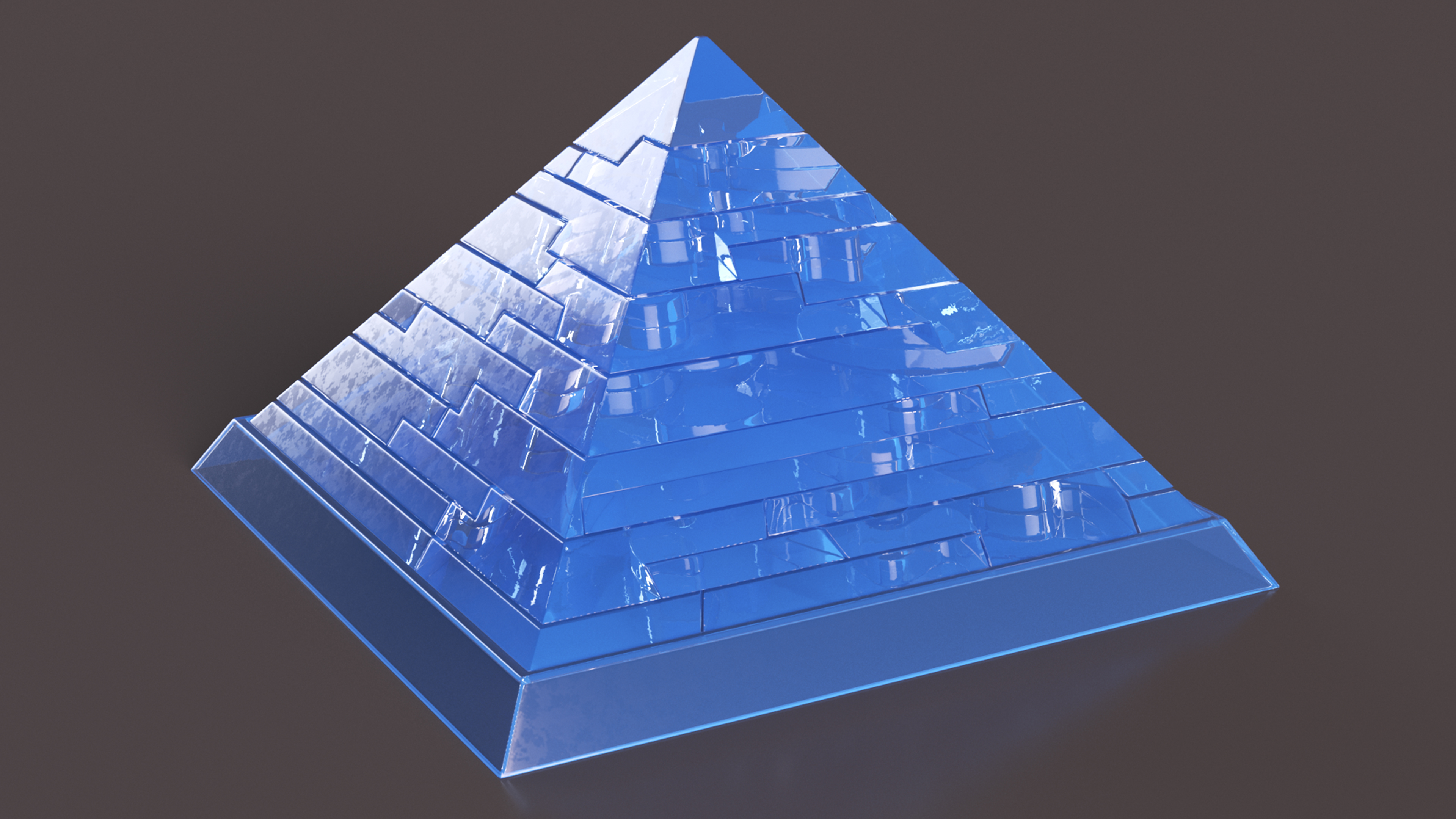 Crystal Pyramid Puzzle Blue 3D