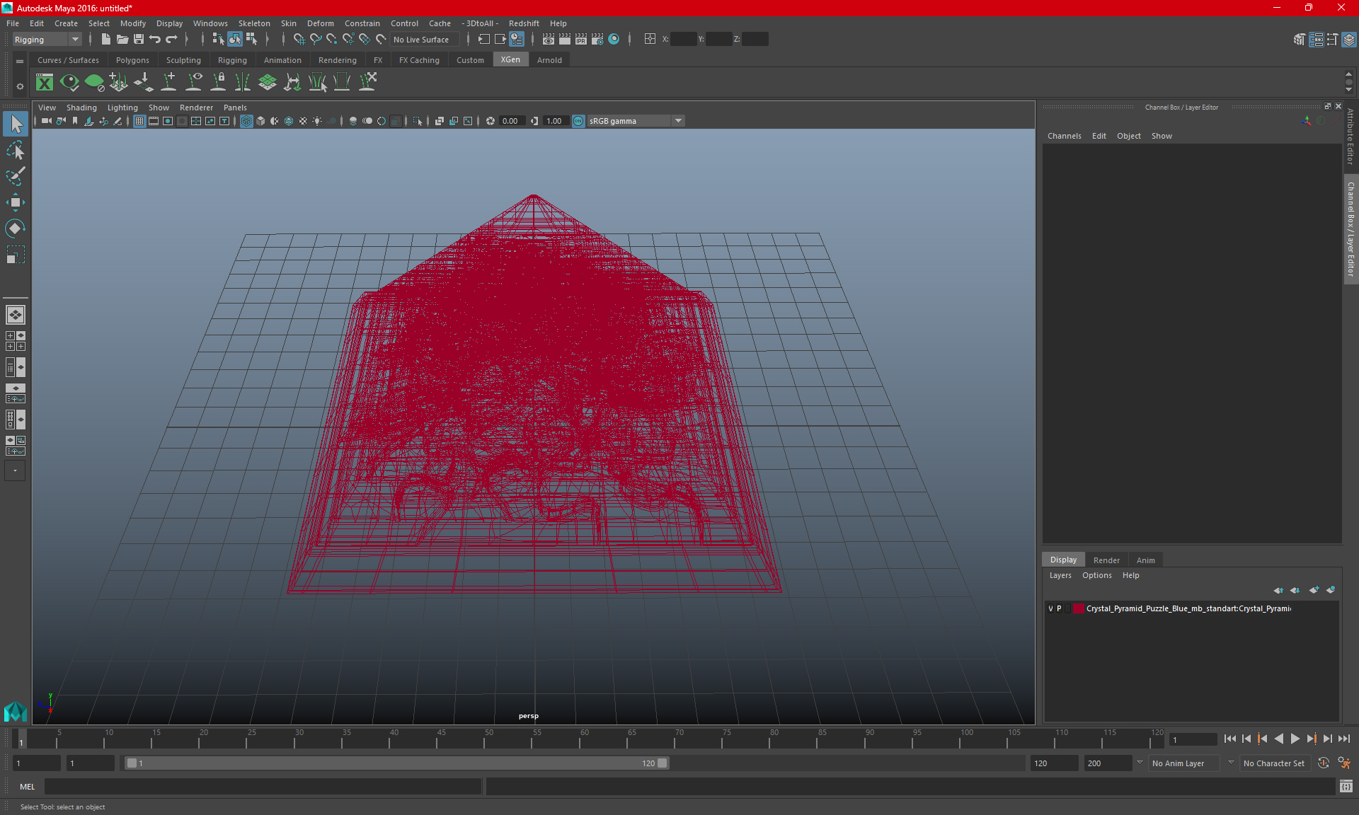 Crystal Pyramid Puzzle Blue 3D