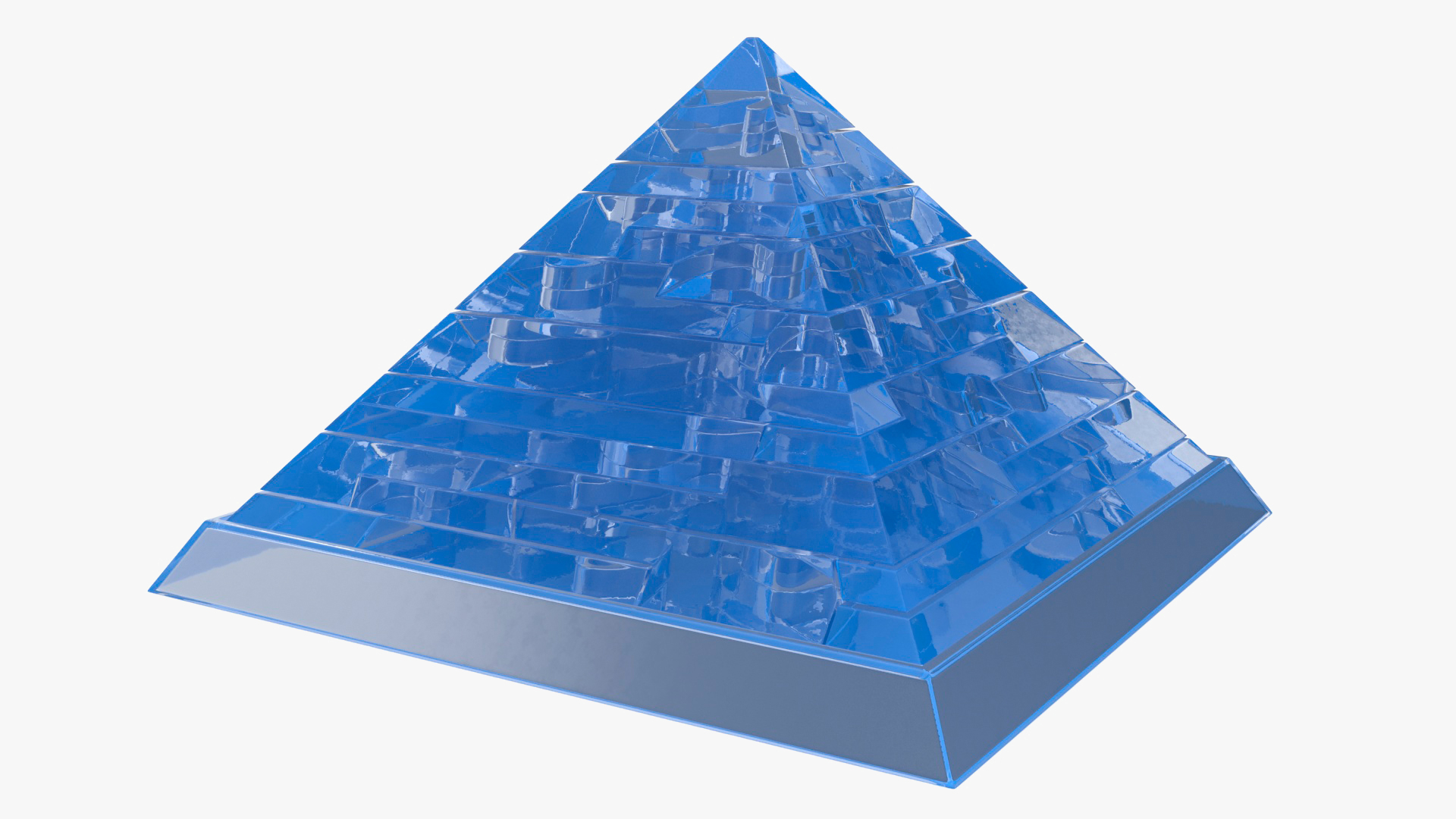 Crystal Pyramid Puzzle Blue 3D