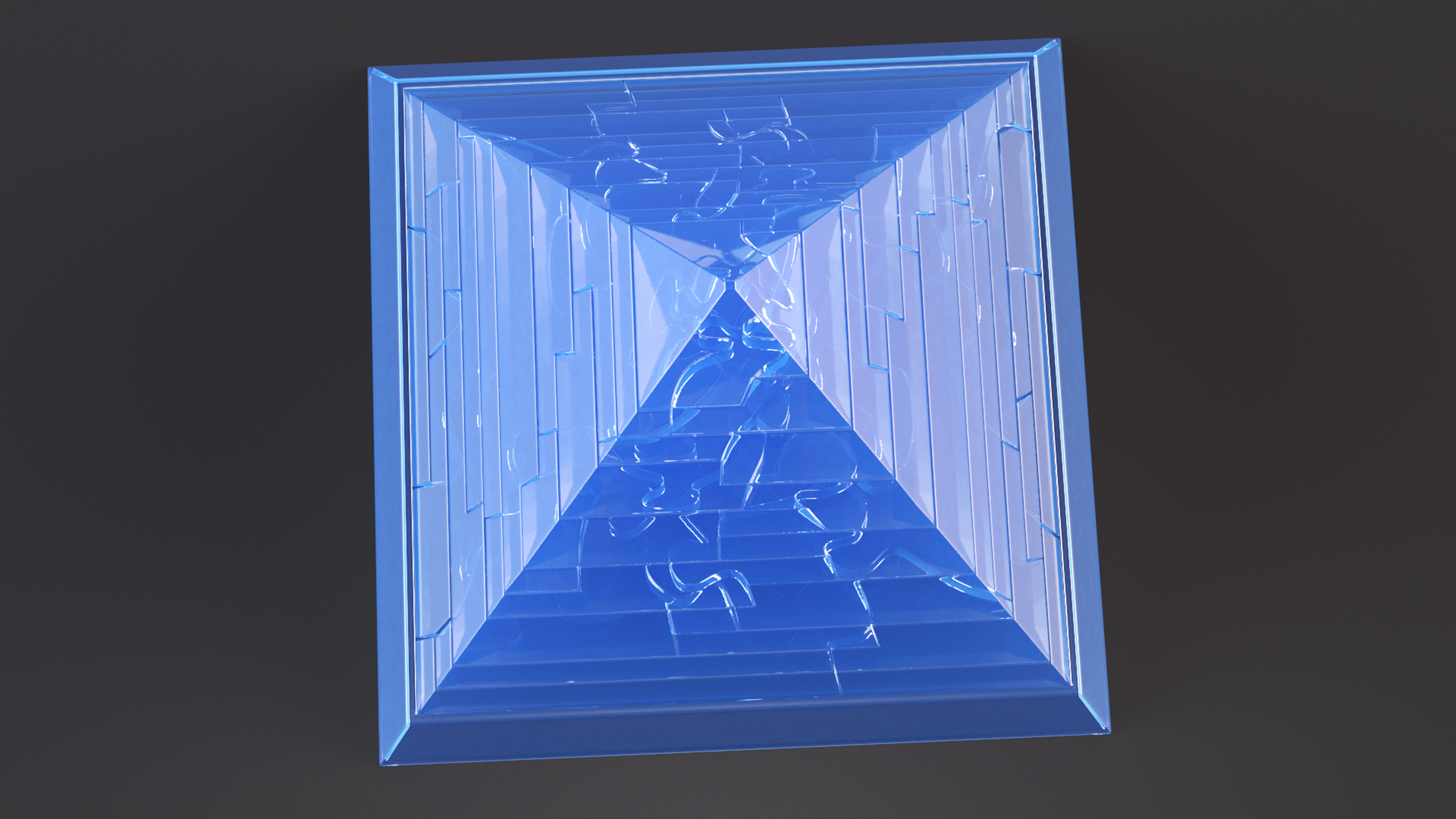 Crystal Pyramid Puzzle Blue 3D
