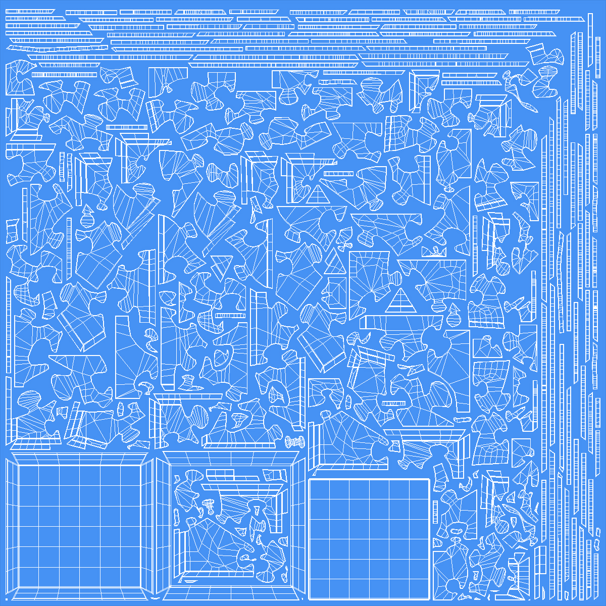 Crystal Pyramid Puzzle Blue 3D