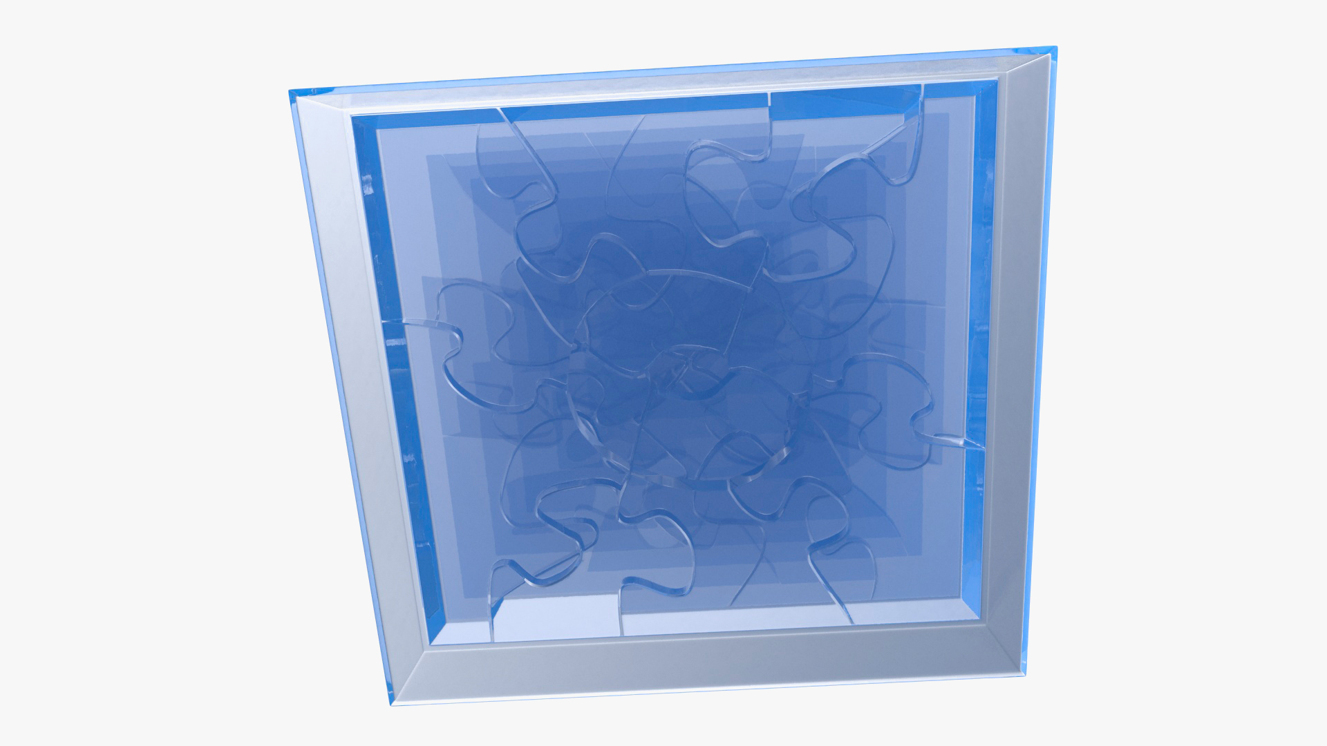 Crystal Pyramid Puzzle Blue 3D
