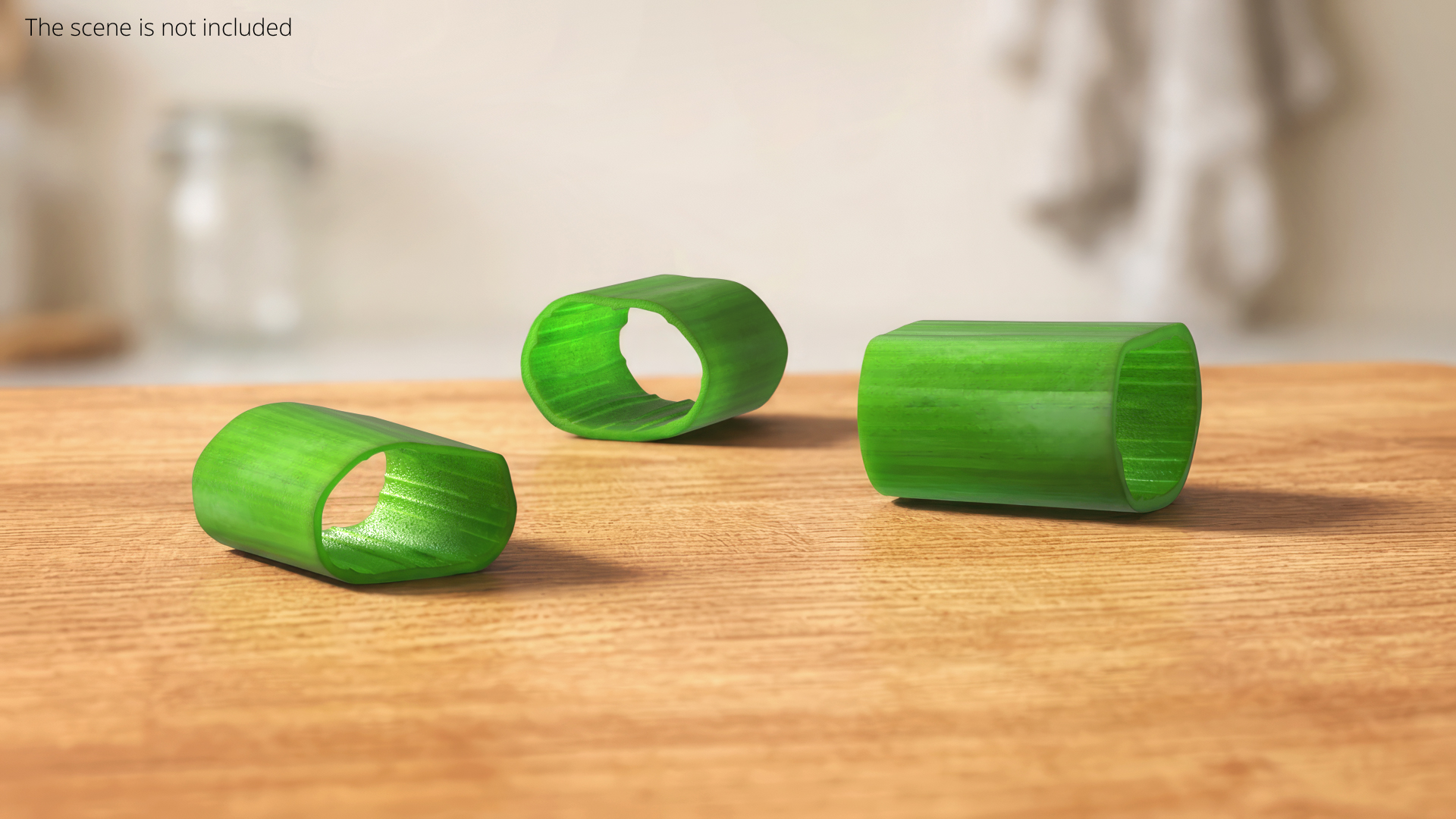 Chopped Green Onion Pieces Set 3D model preview