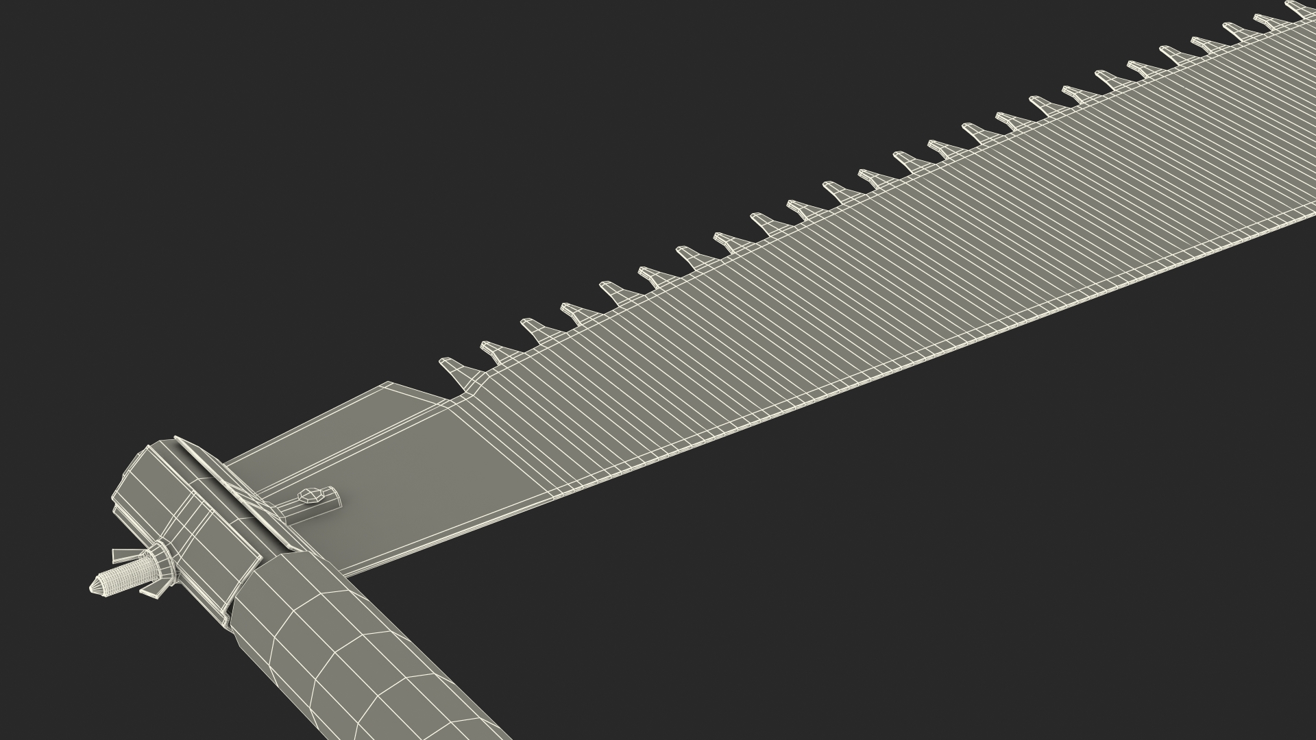 3D Vintage Two Person Crosscut Saw