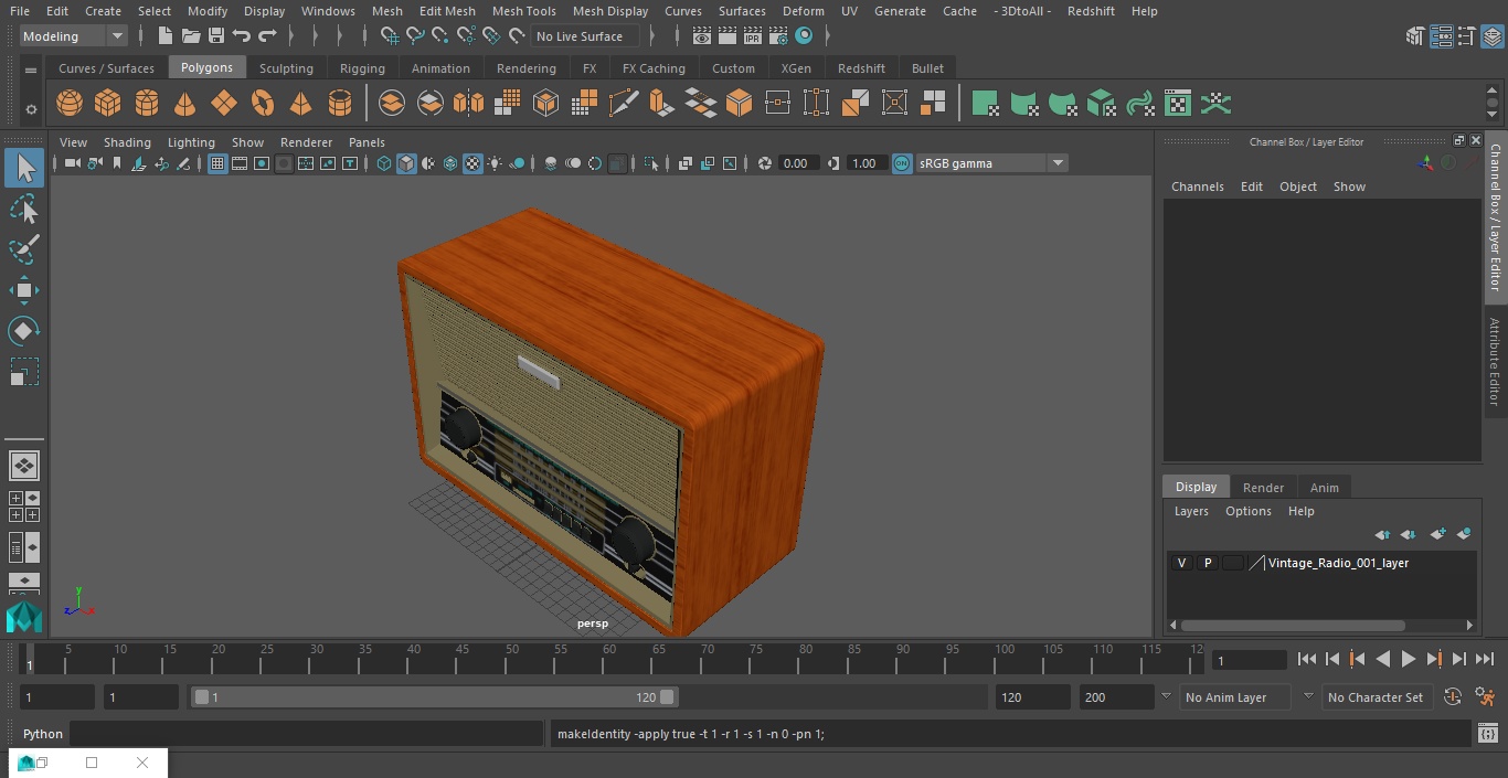 3D Vintage Radio model