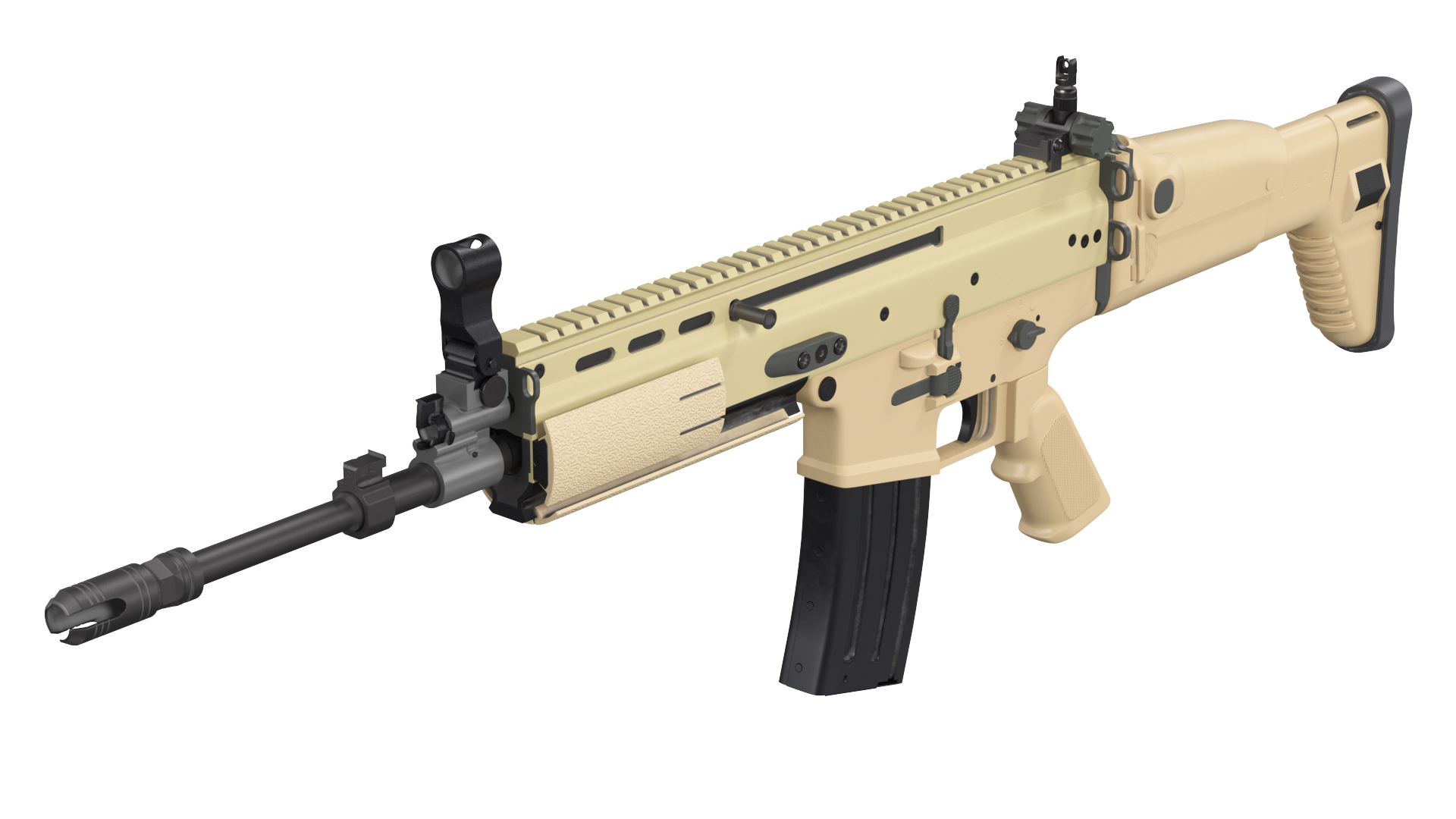 FN SCAR Assault Rifle Desert Color 3D model