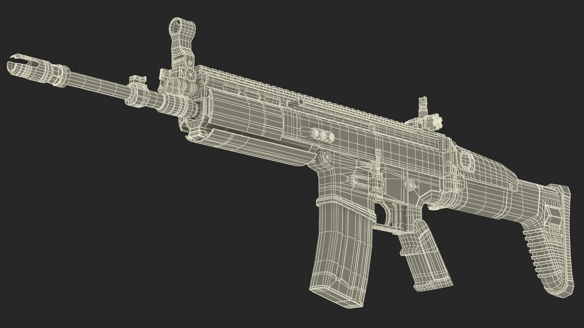 FN SCAR Assault Rifle Desert Color 3D model