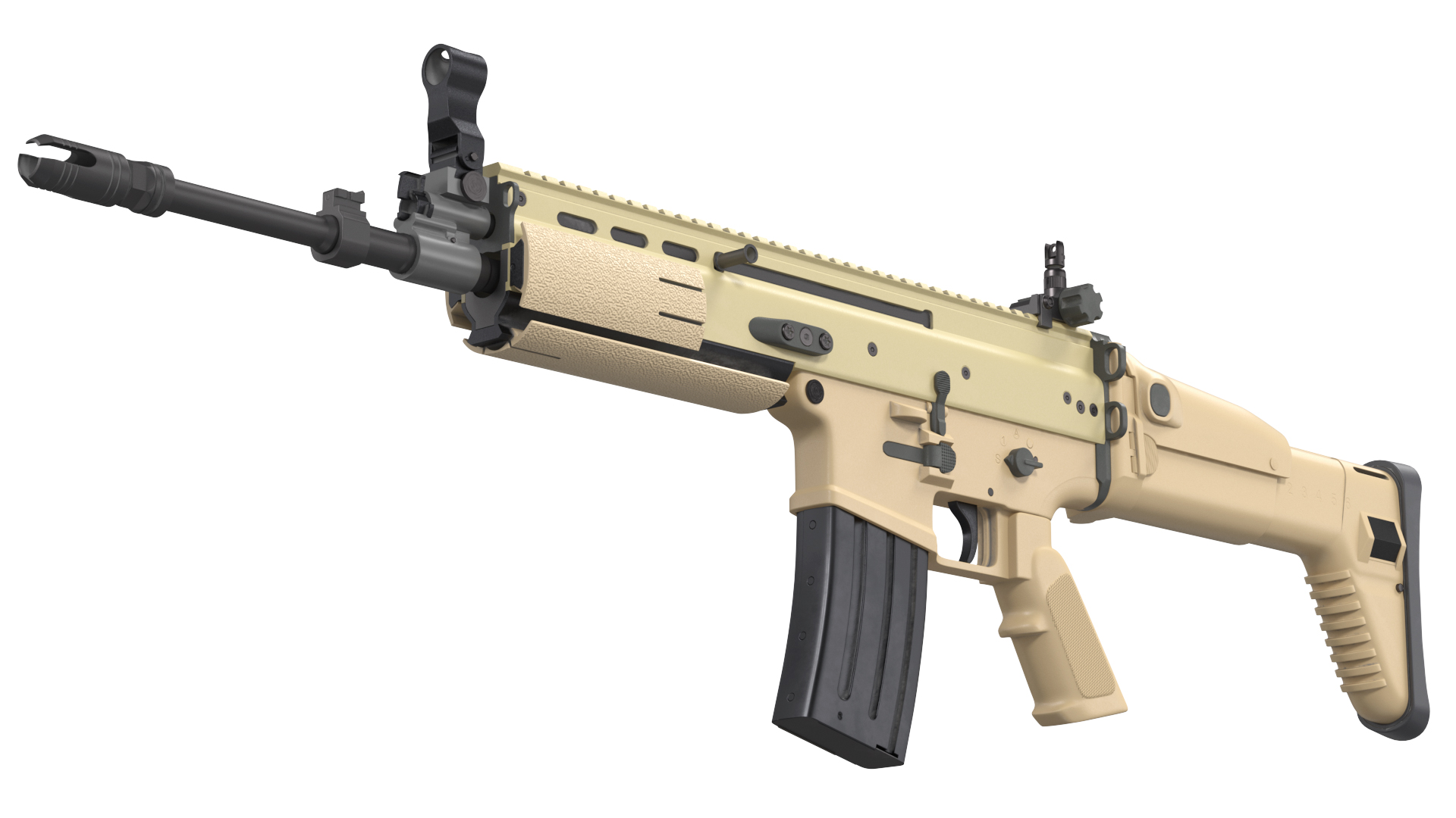FN SCAR Assault Rifle Desert Color 3D model