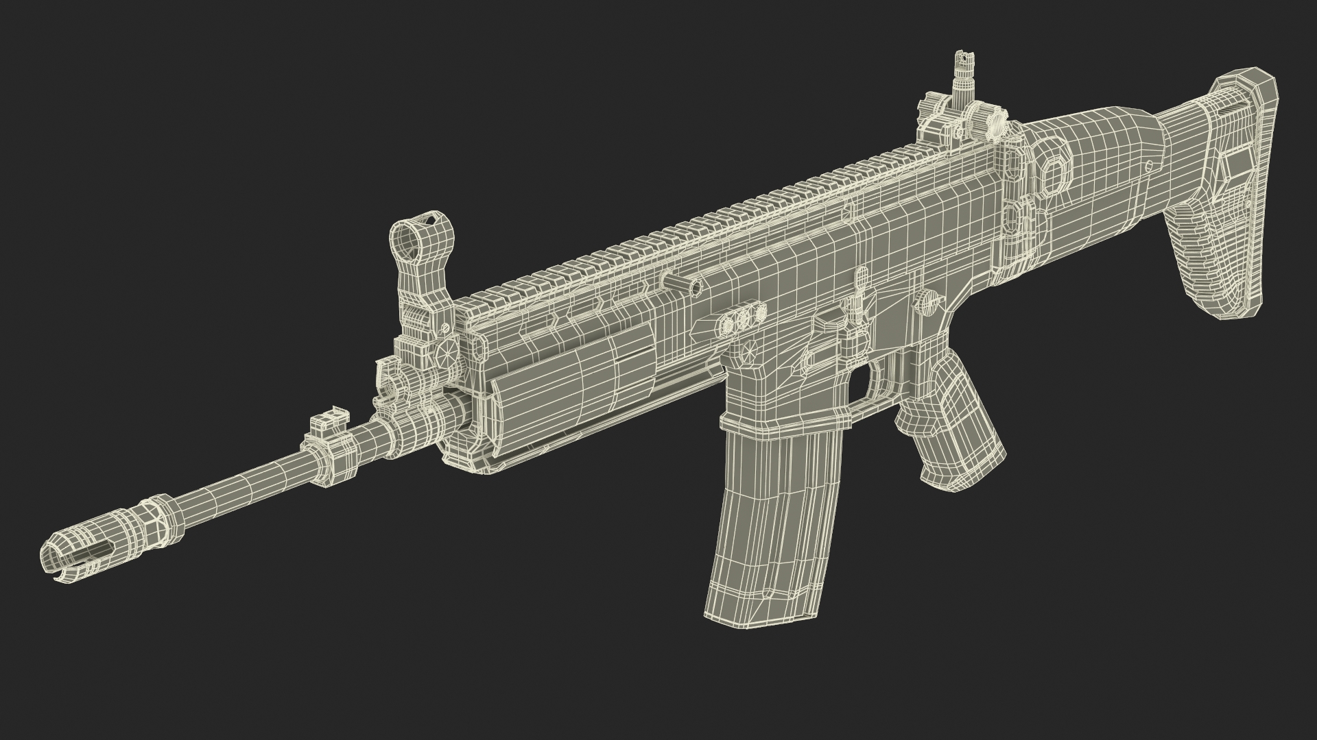 FN SCAR Assault Rifle Desert Color 3D model