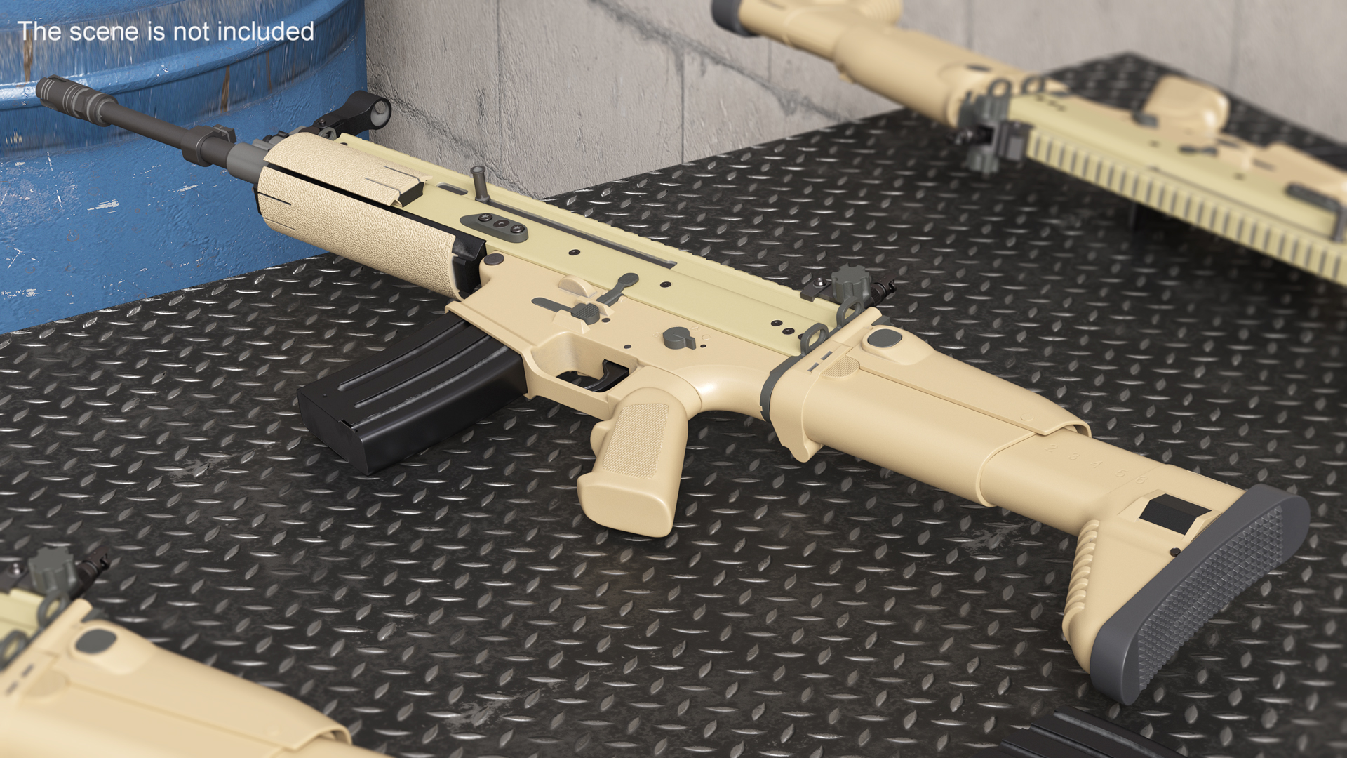 FN SCAR Assault Rifle Desert Color 3D model