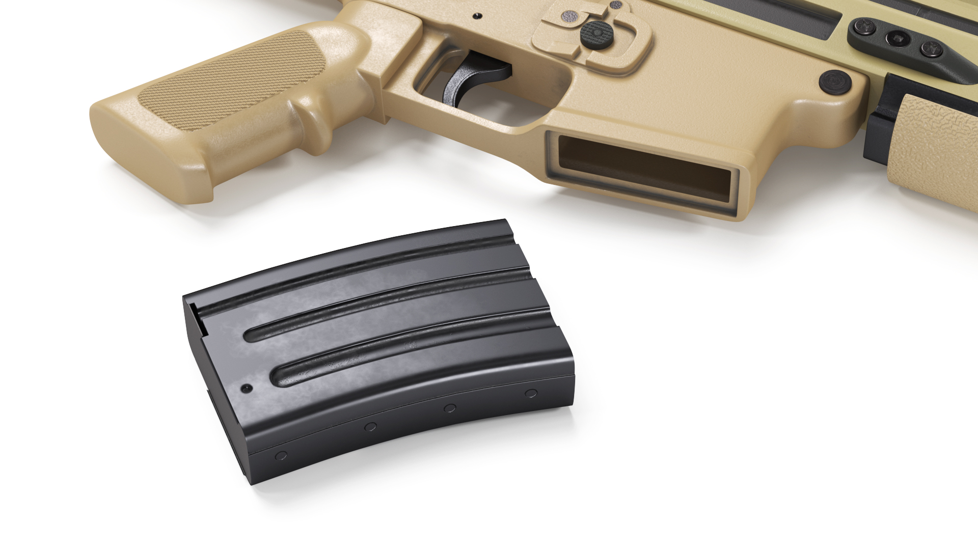FN SCAR Assault Rifle Desert Color 3D model