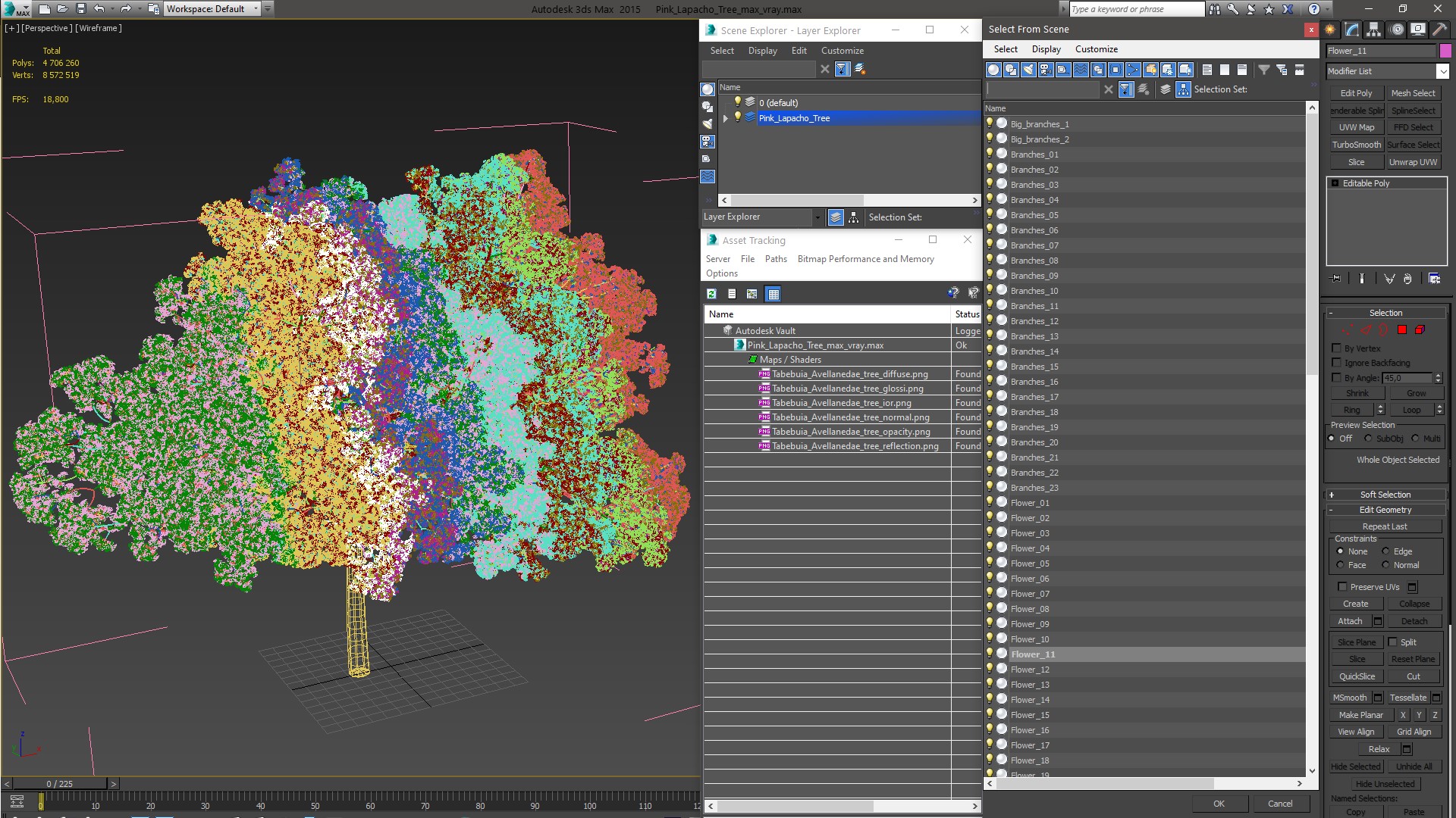 Pink Lapacho Tree 3D