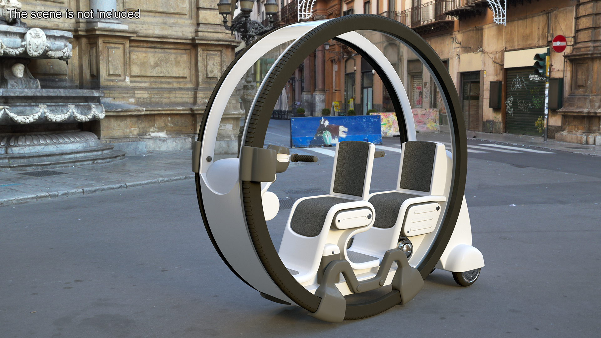 3D Futuristic Transport Car Tube White Rigged for Maya