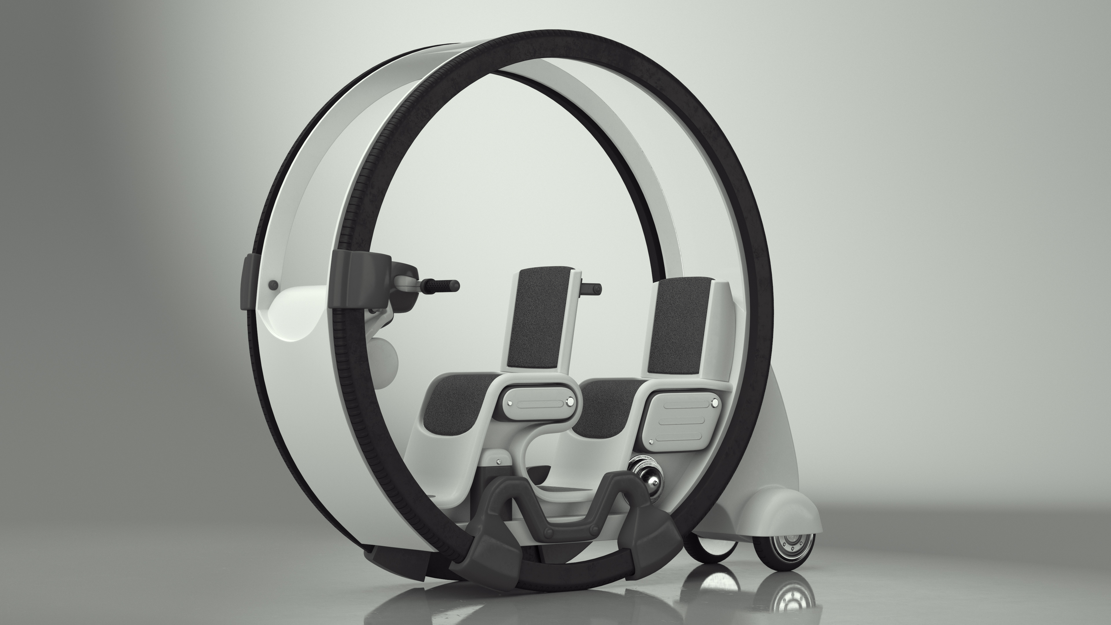 3D Futuristic Transport Car Tube White Rigged for Maya
