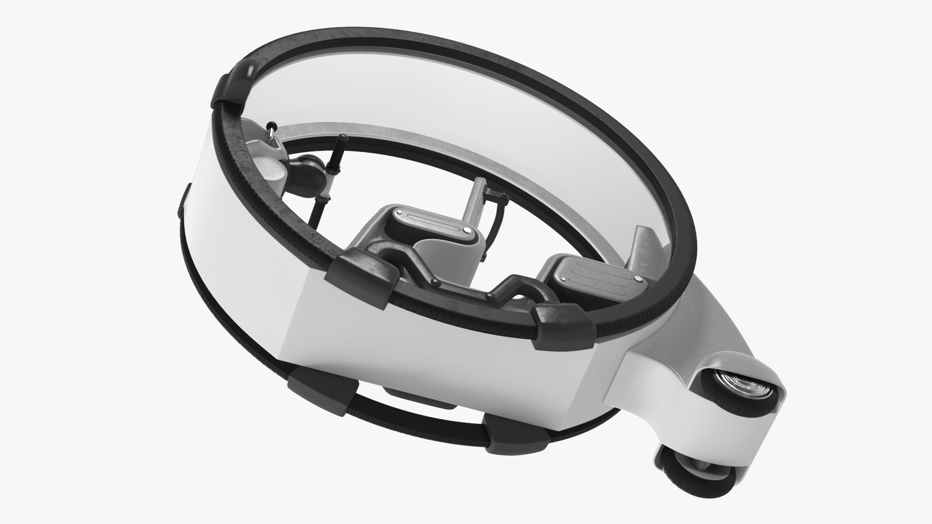 3D Futuristic Transport Car Tube White Rigged for Maya