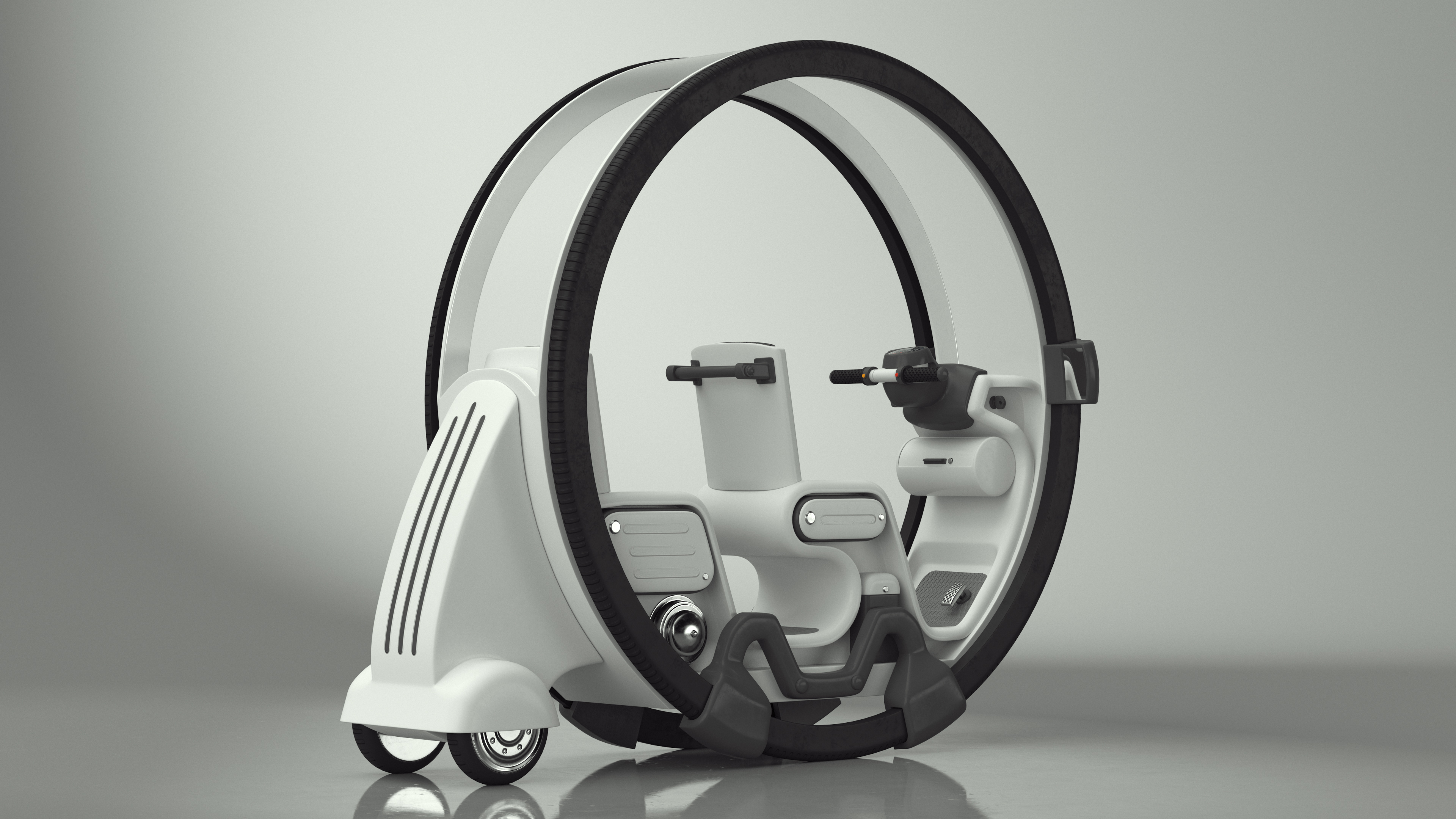 3D Futuristic Transport Car Tube White Rigged for Maya