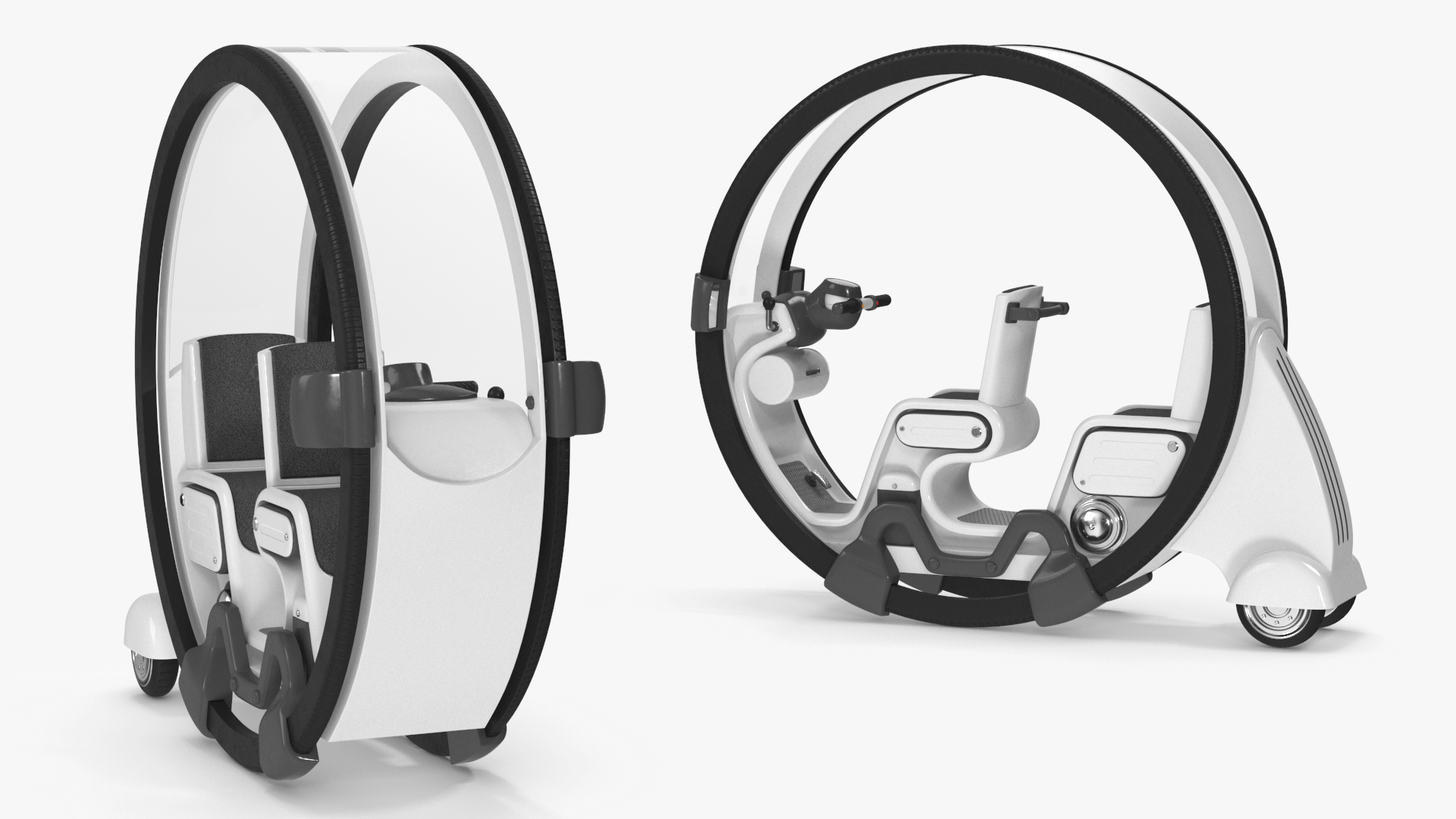 3D Futuristic Transport Car Tube White Rigged for Maya
