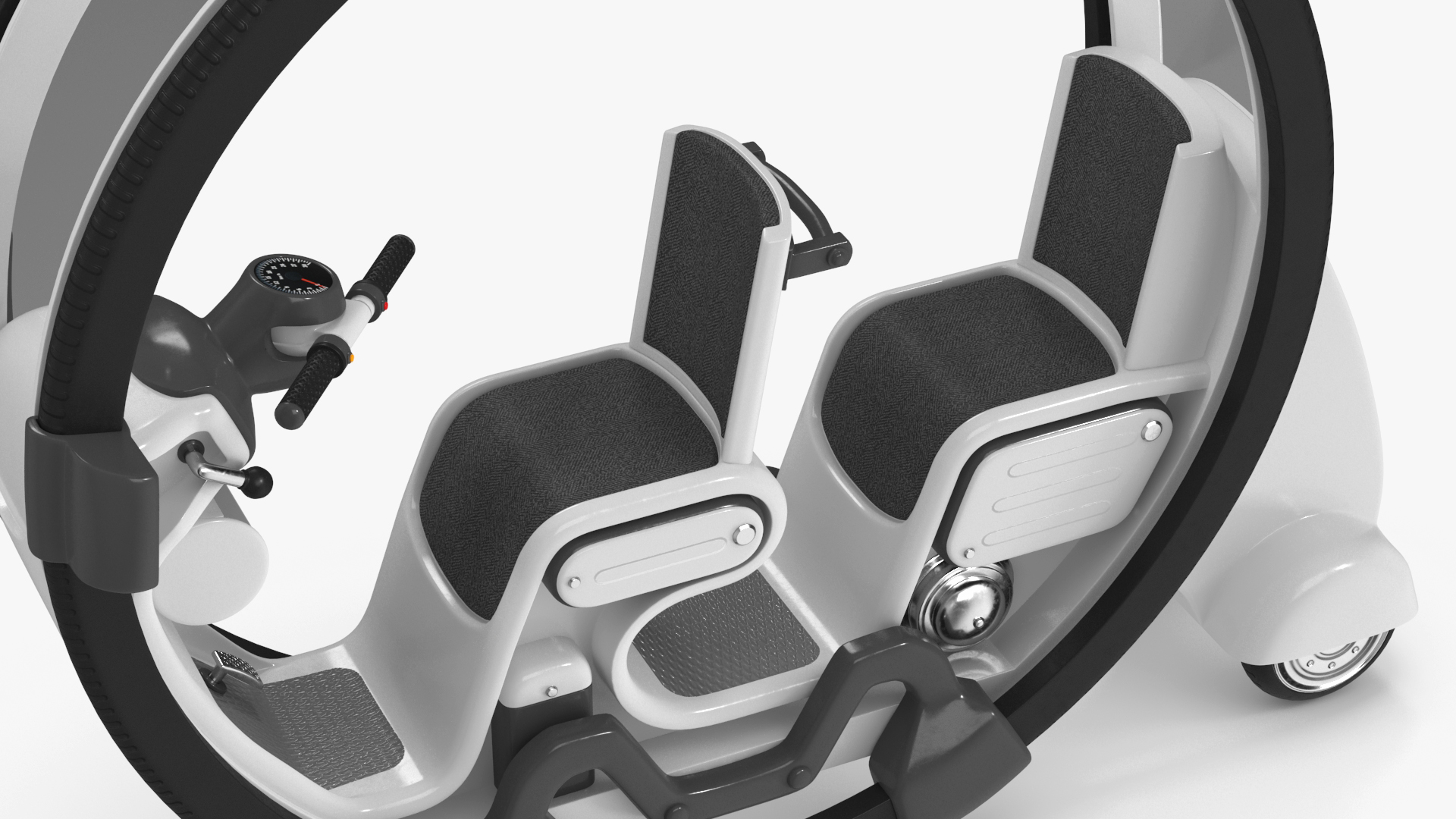 3D Futuristic Transport Car Tube White Rigged for Maya