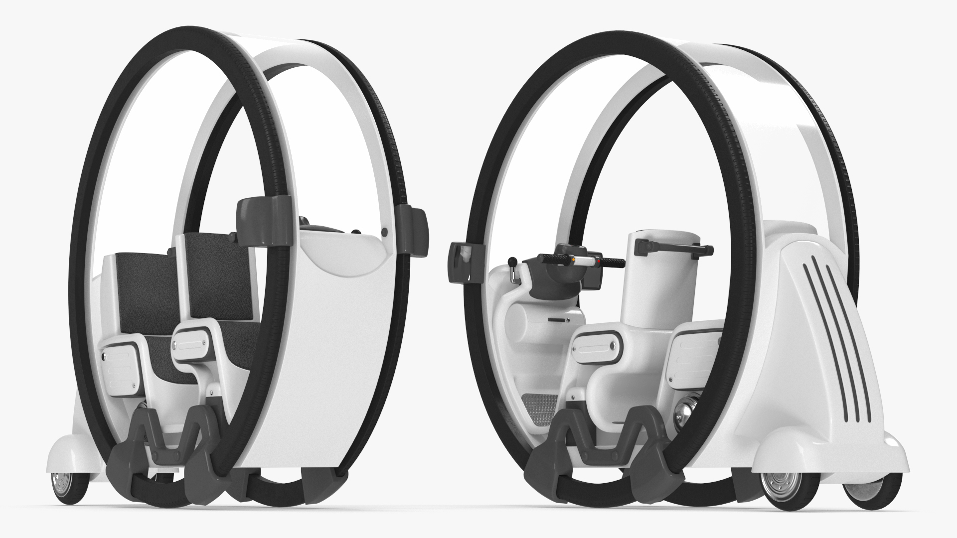 3D Futuristic Transport Car Tube White Rigged for Maya