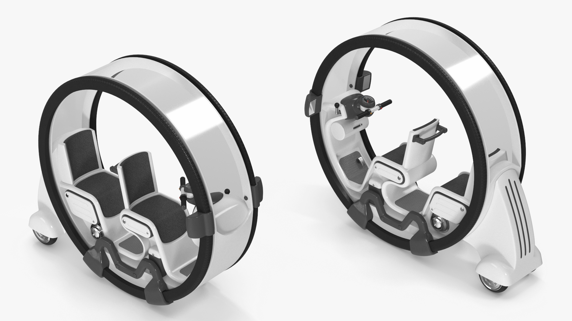 3D Futuristic Transport Car Tube White Rigged for Maya