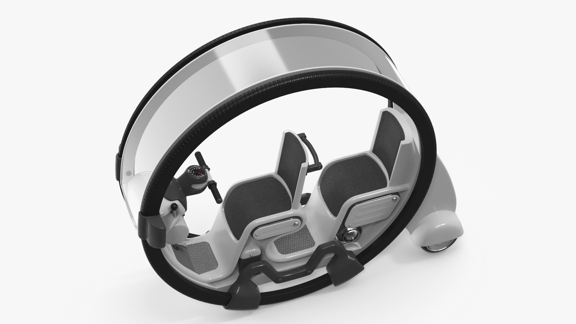 3D Futuristic Transport Car Tube White Rigged for Maya