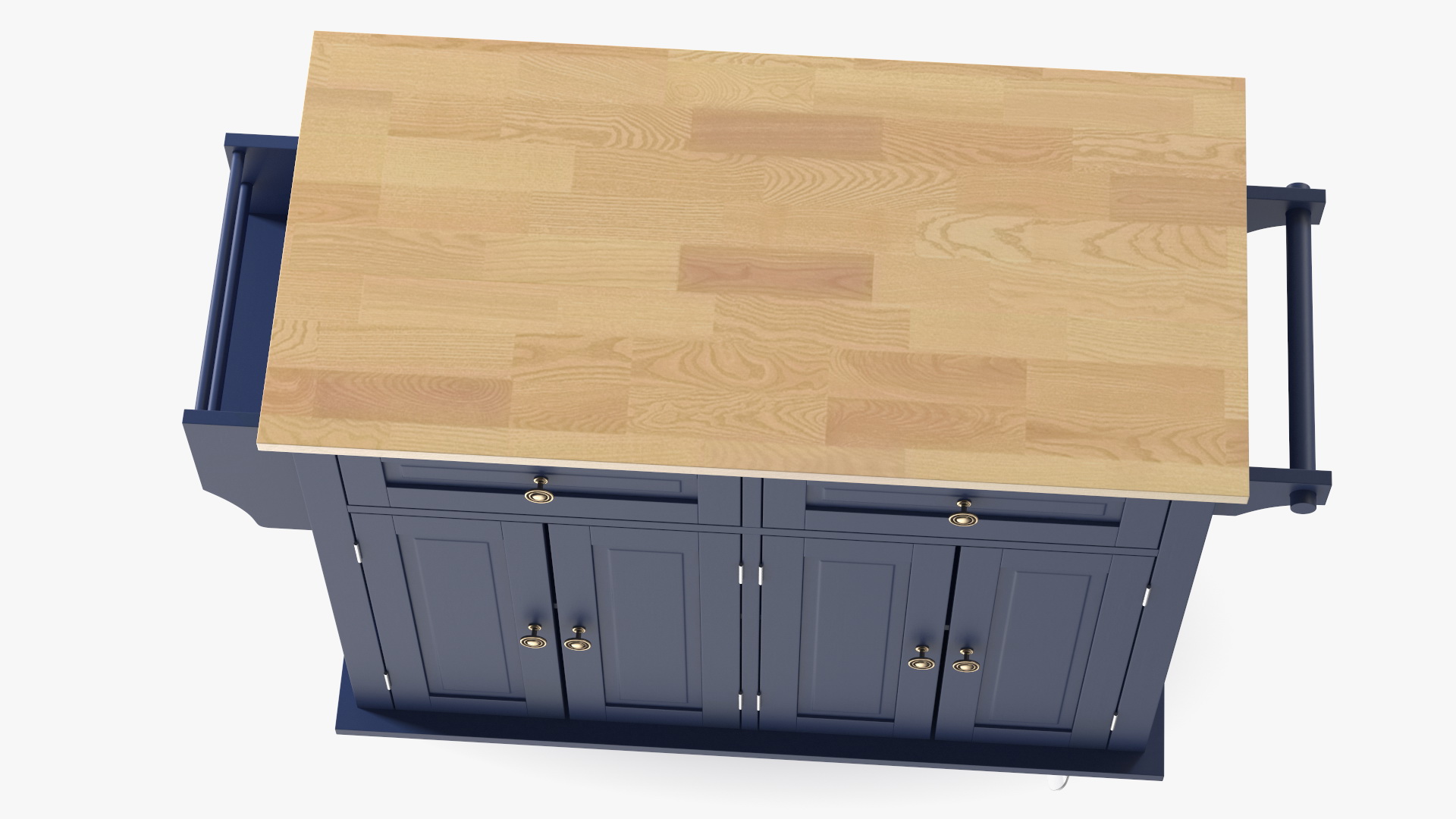Kitchen Cart on Wheels Blue 3D