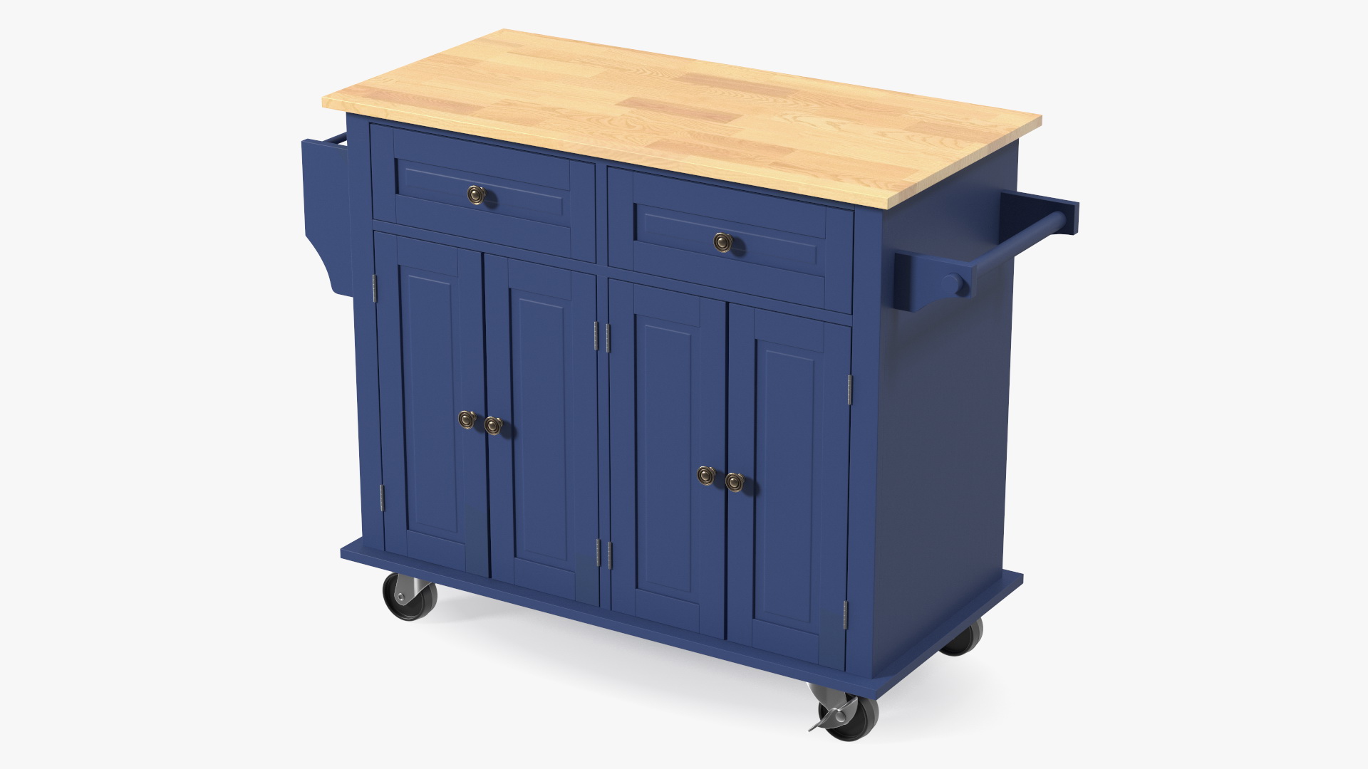 Kitchen Cart on Wheels Blue 3D