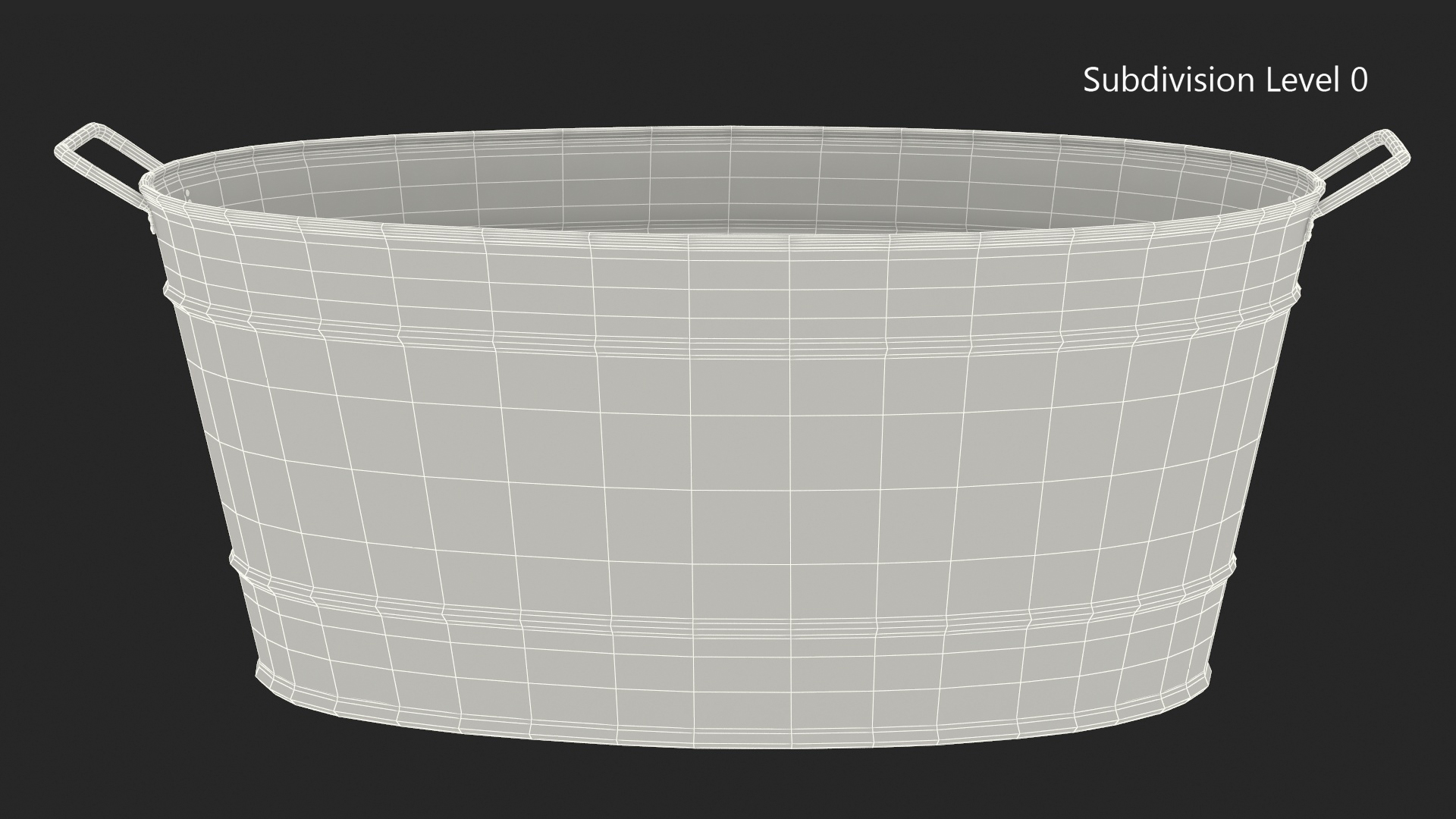 3D Large Galvanized Steel Oval Tub