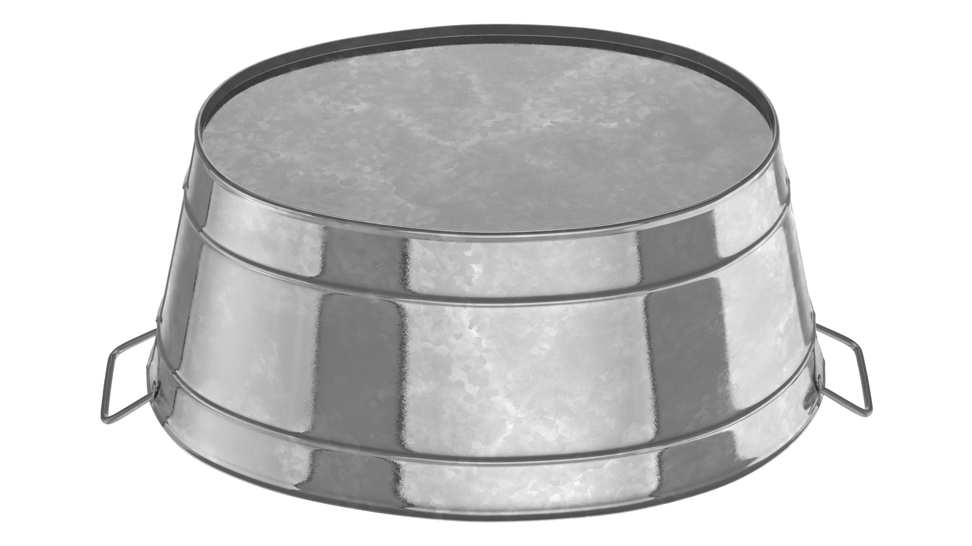 3D Large Galvanized Steel Oval Tub