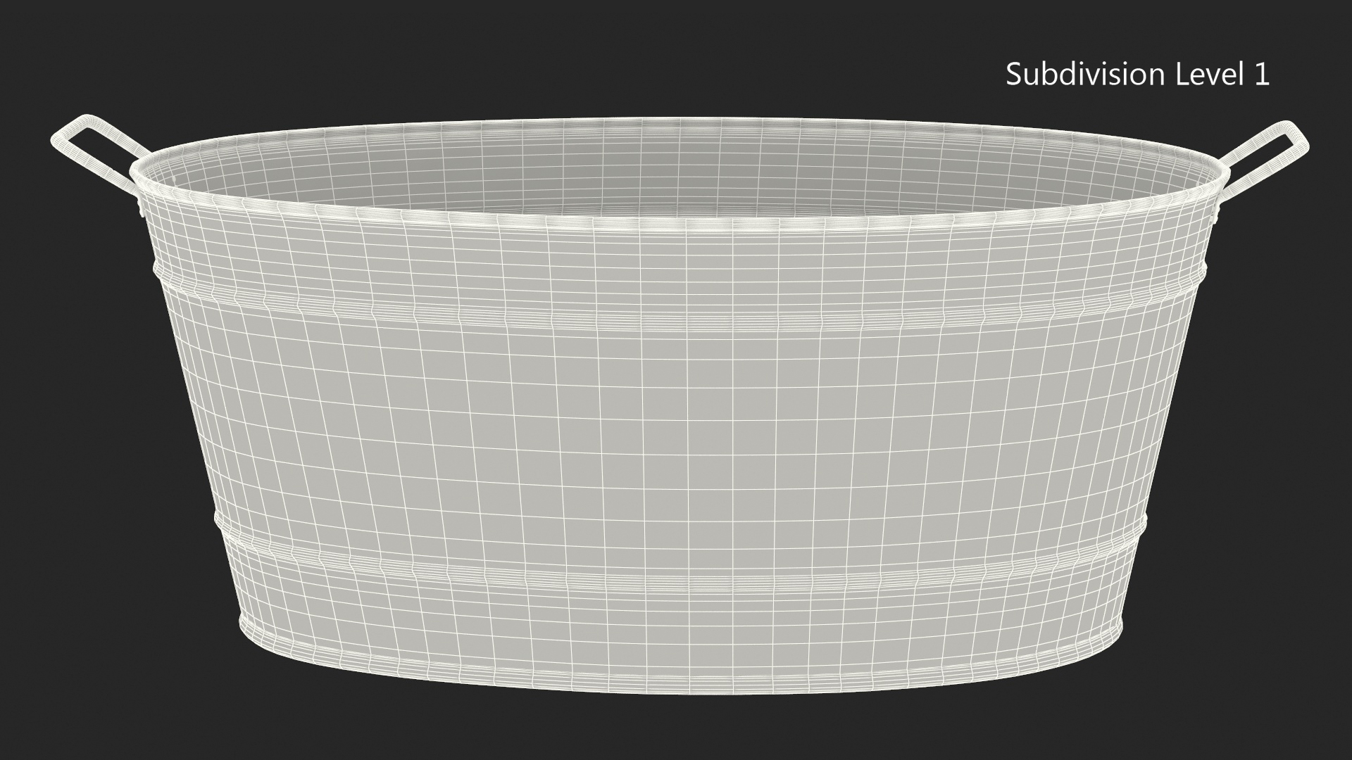 3D Large Galvanized Steel Oval Tub