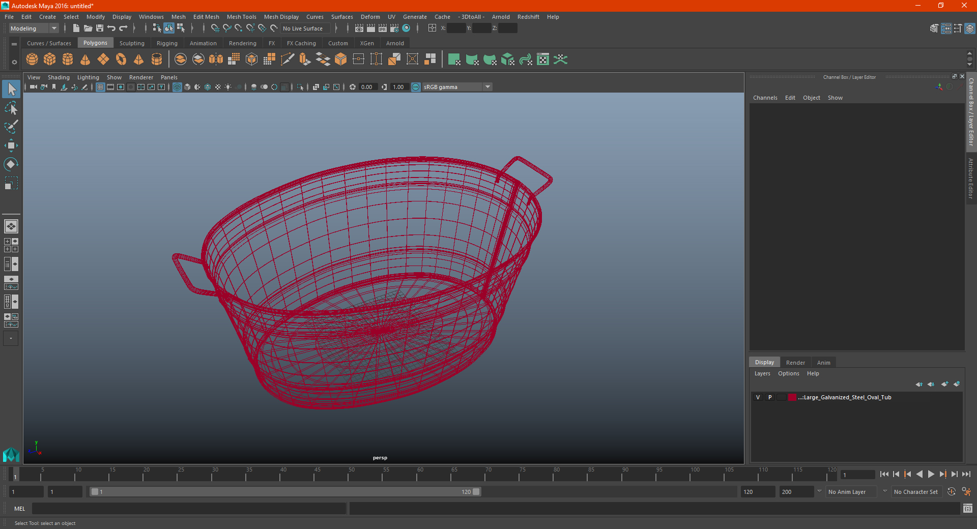 3D Large Galvanized Steel Oval Tub