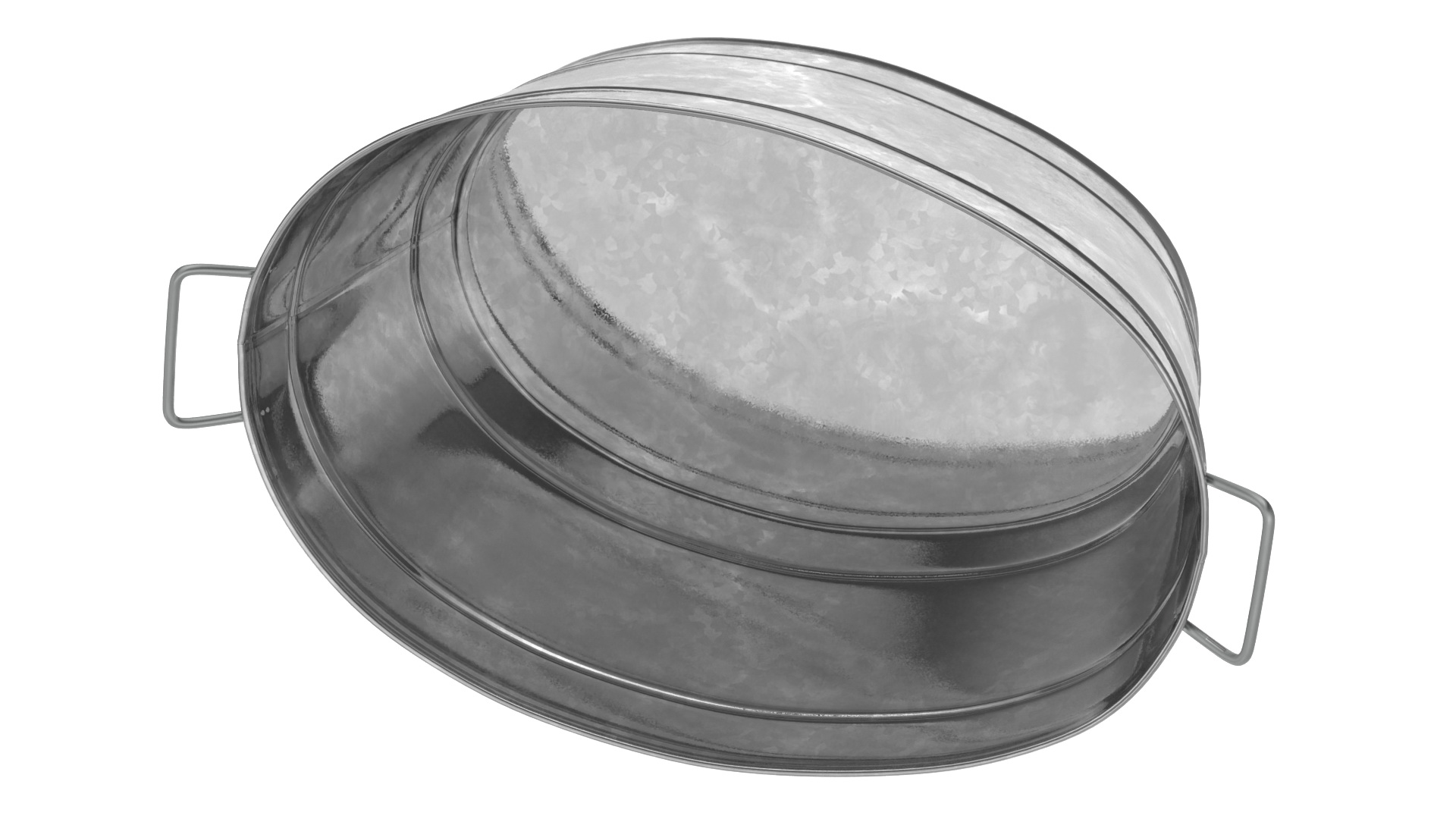 3D Large Galvanized Steel Oval Tub