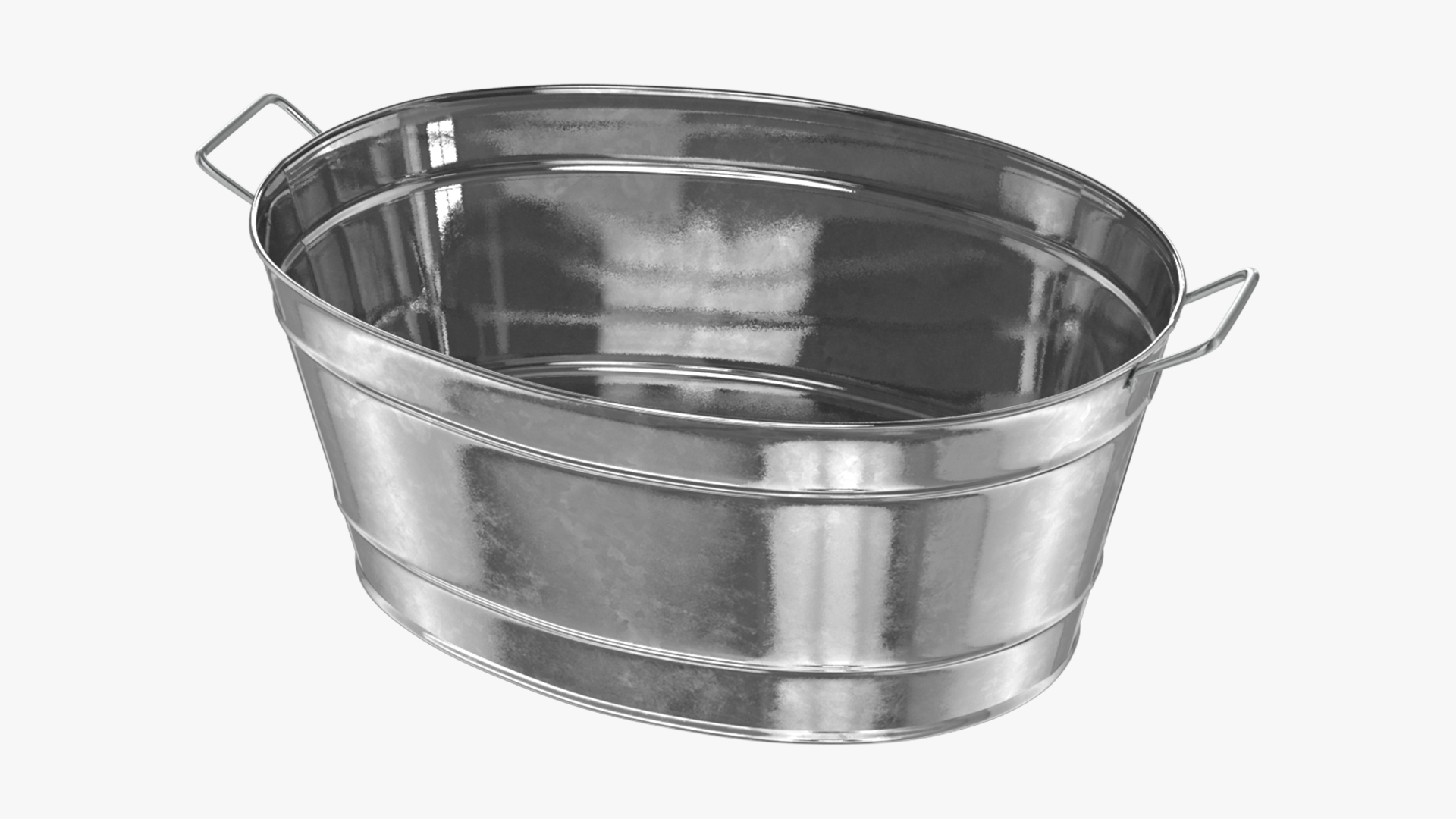 3D Large Galvanized Steel Oval Tub