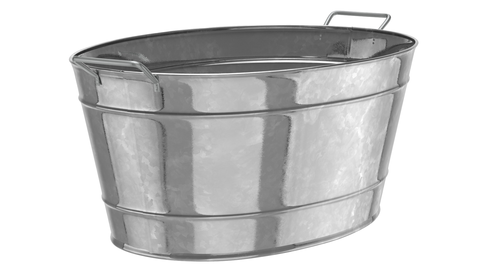 3D Large Galvanized Steel Oval Tub