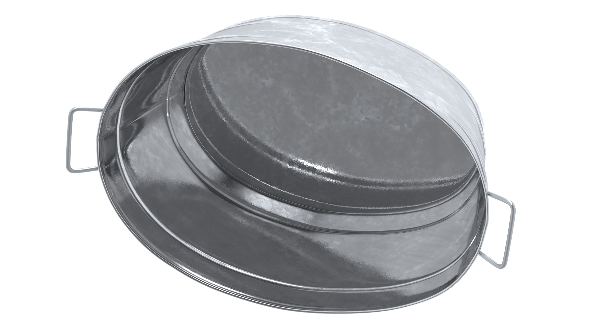 3D Large Galvanized Steel Oval Tub