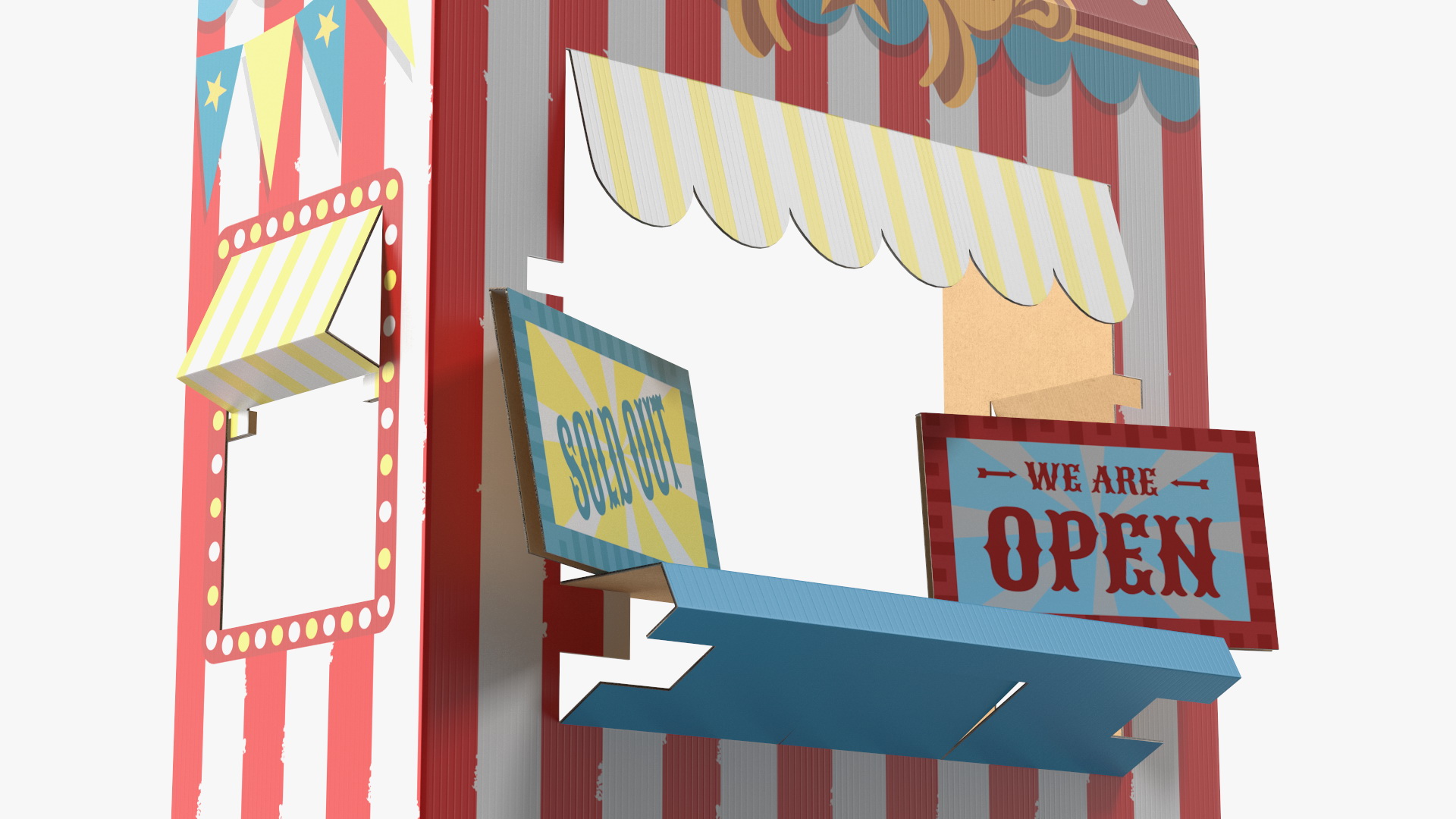 3D Ticket Booth Cardboard Stand model