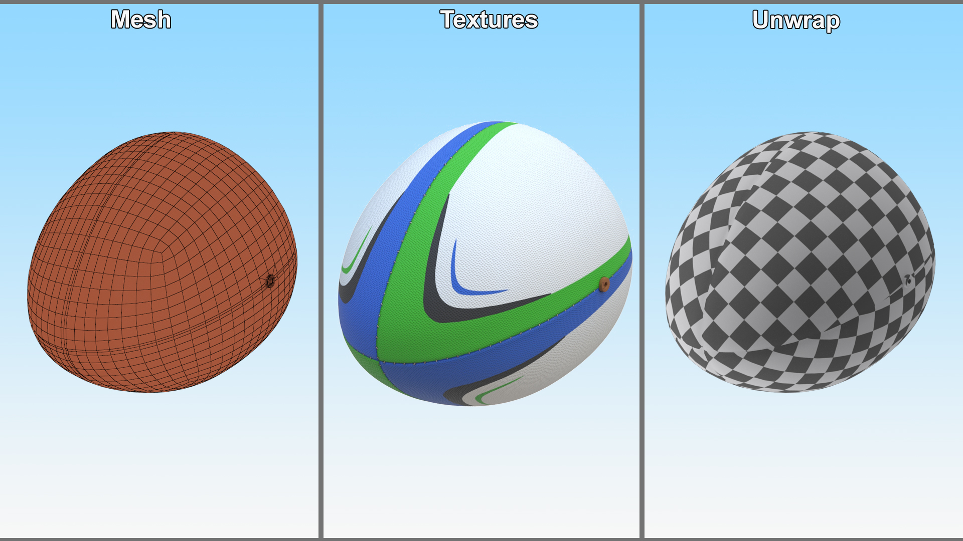 Rugby Rebounder Training Ball 3D model
