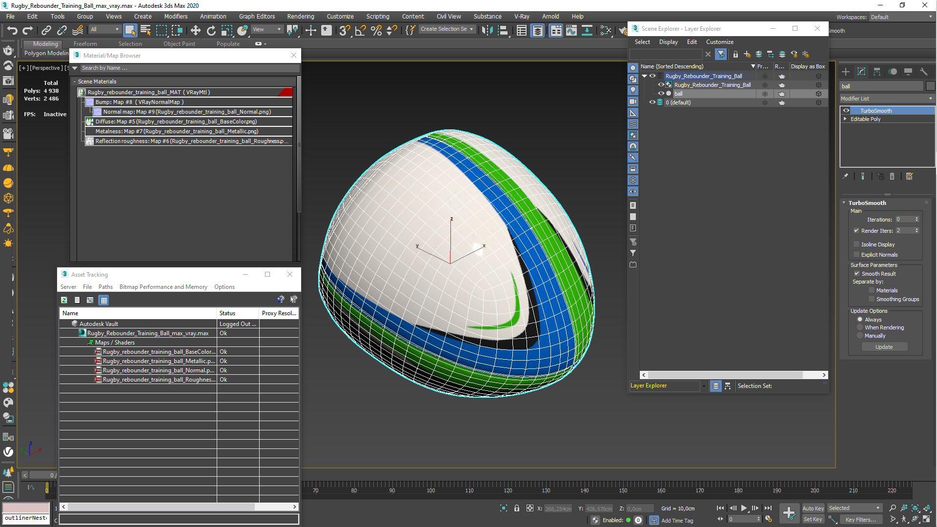 Rugby Rebounder Training Ball 3D model