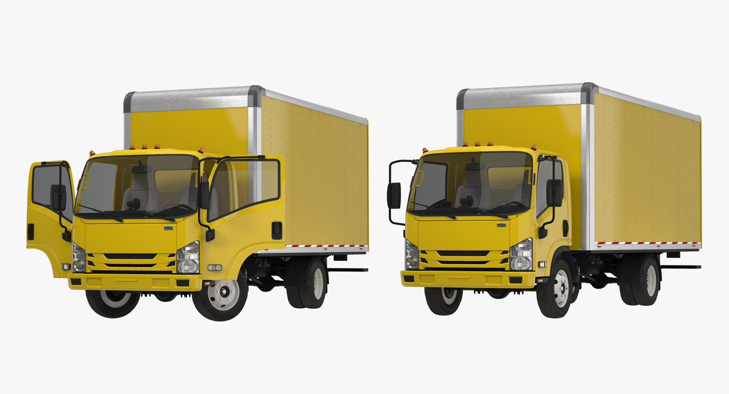 3D Box Truck Generic Simple Interior model