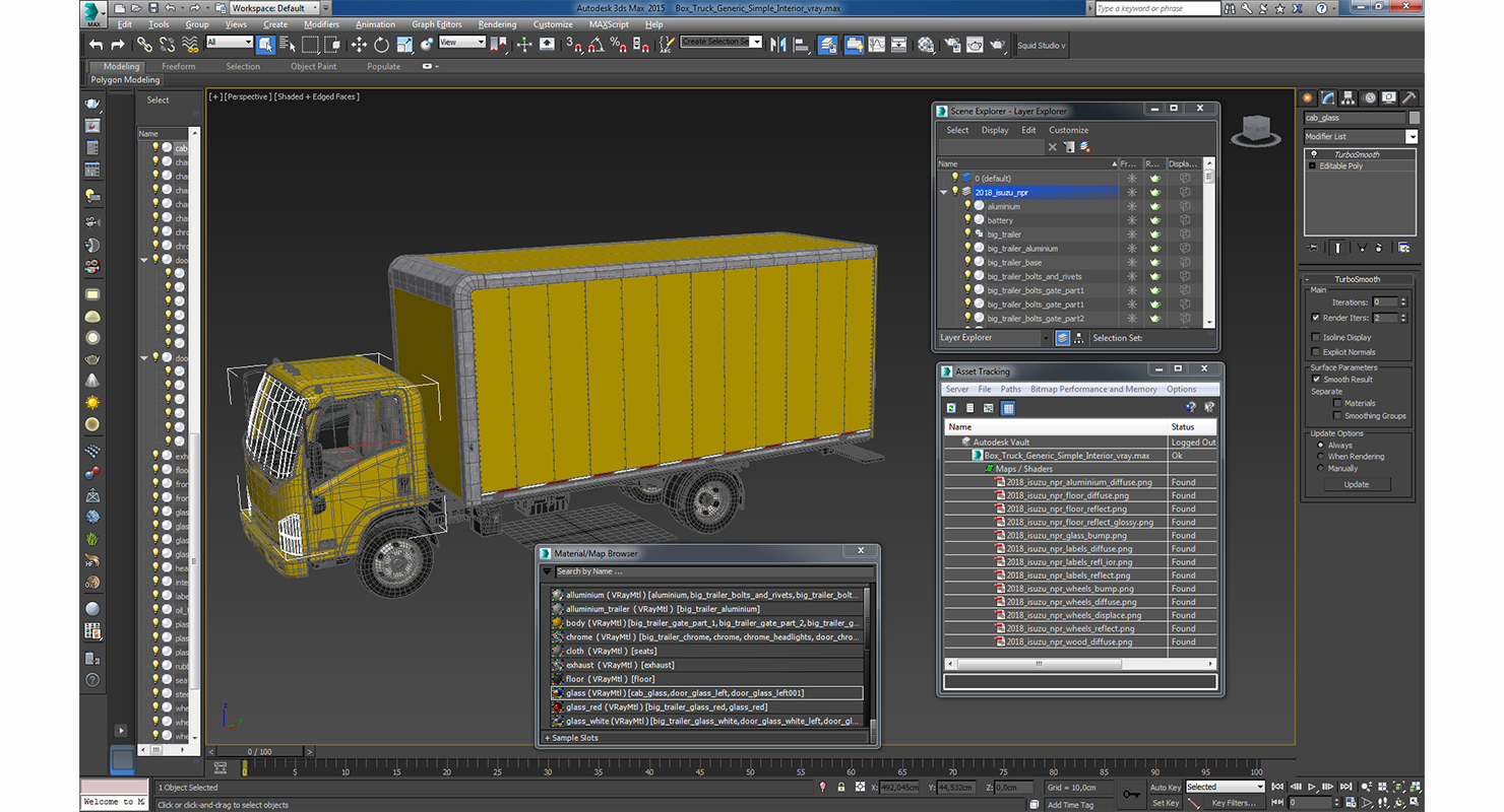 3D Box Truck Generic Simple Interior model