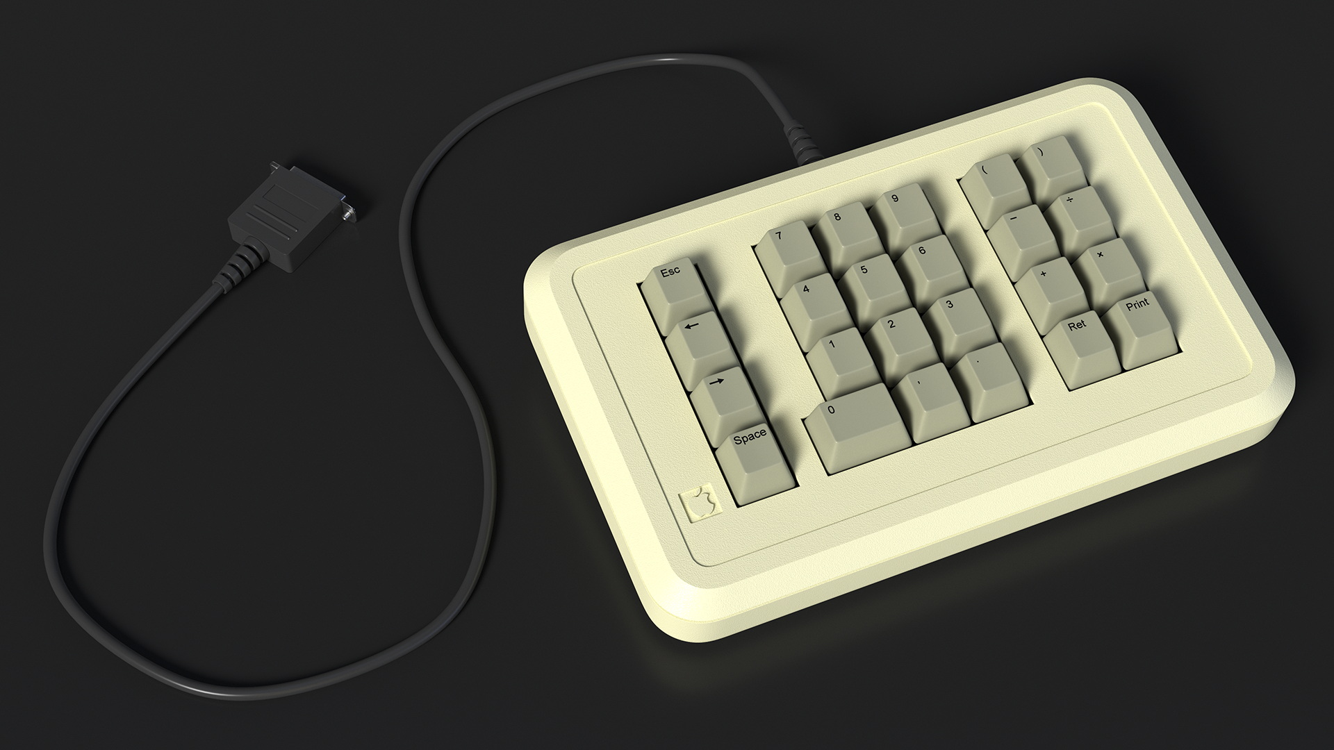 Vintage Numeric Keypad Peripheral Apple 3D model