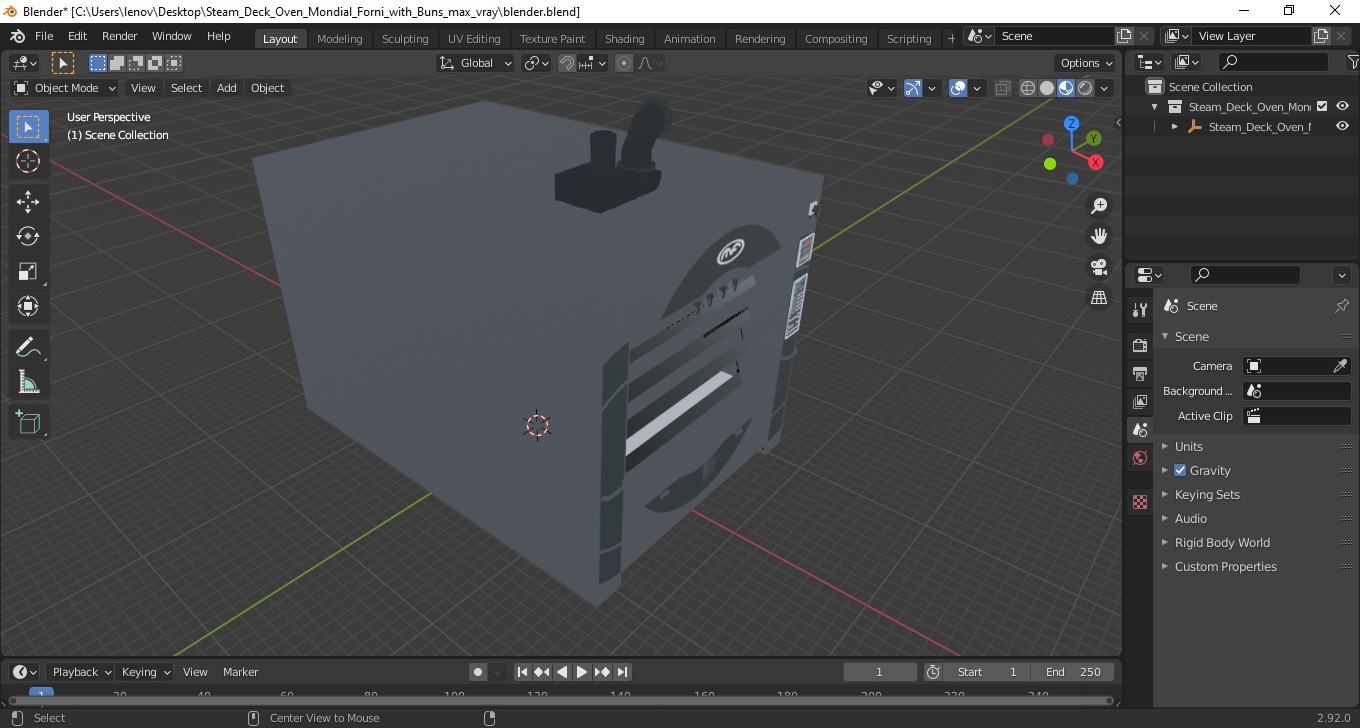 Steam Deck Oven Mondial Forni with Buns 3D model