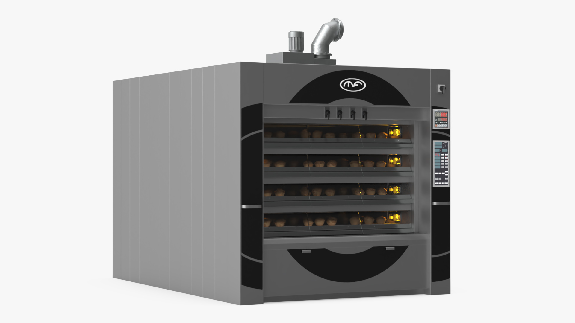 Steam Deck Oven Mondial Forni with Buns 3D model