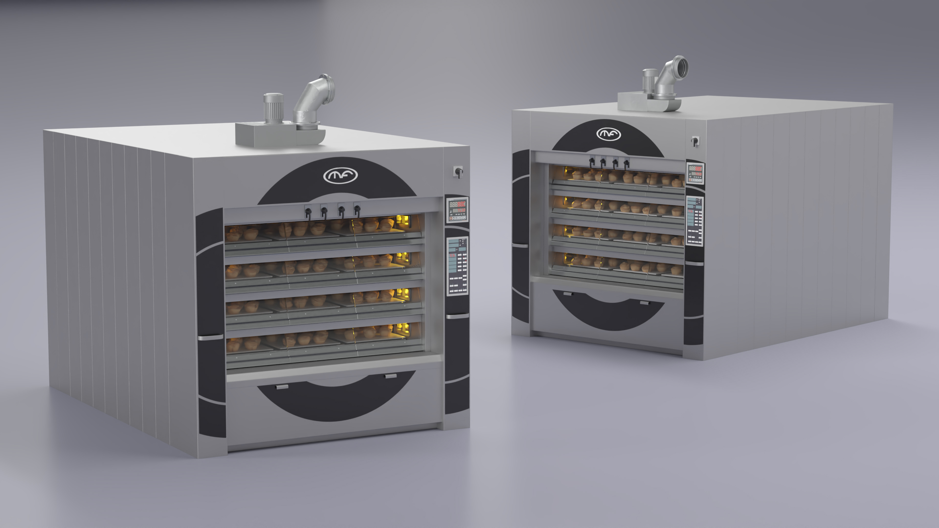 Steam Deck Oven Mondial Forni with Buns 3D model