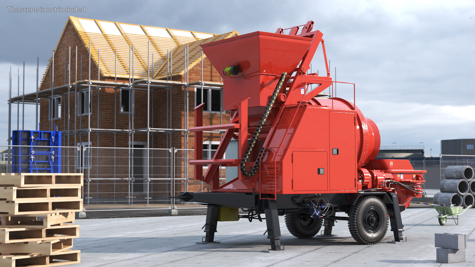 Electric Concrete Mixer Pump JBT40 3D model