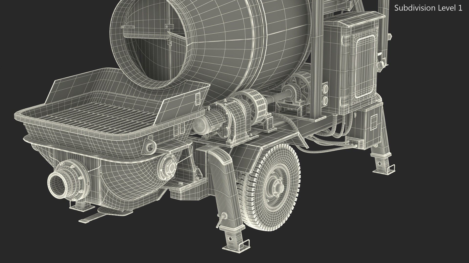Electric Concrete Mixer Pump JBT40 3D model