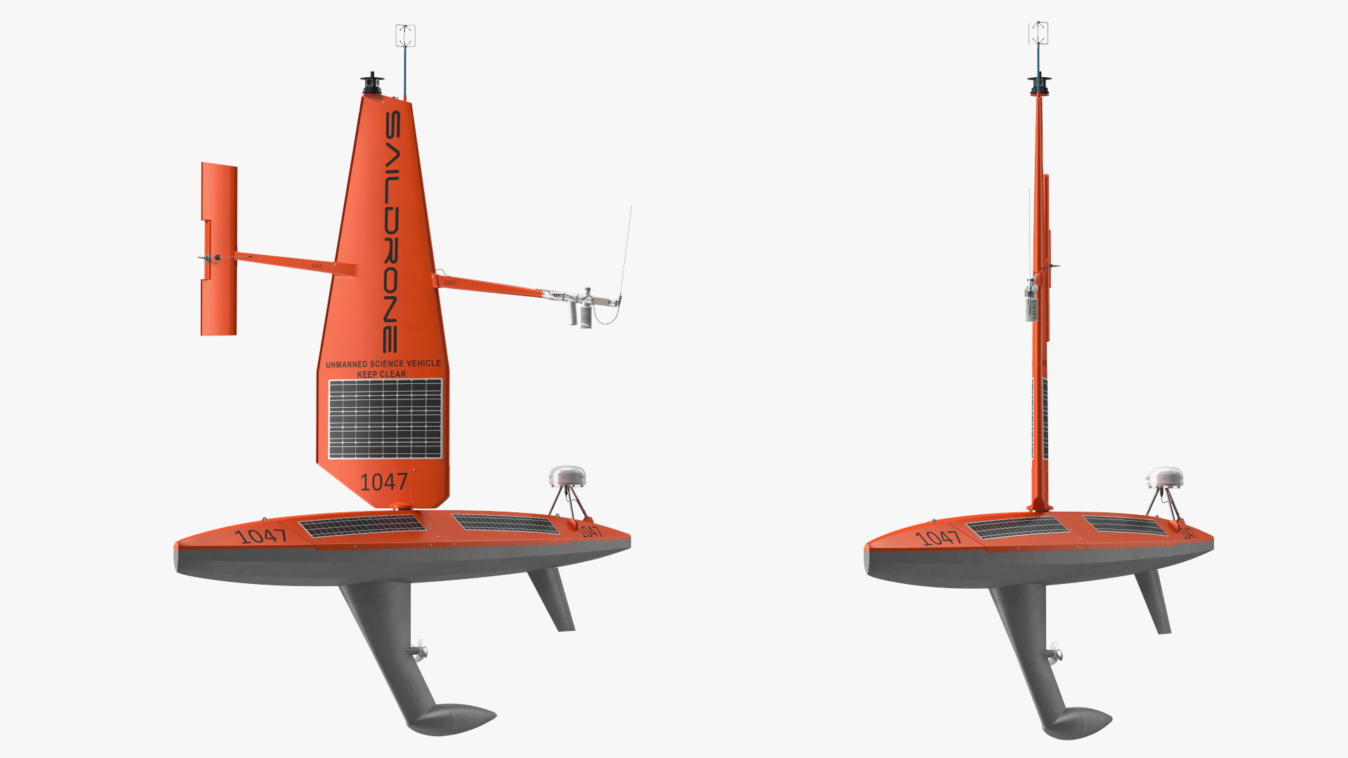 3D Saildrone Uncrewed Surface Vehicle Rigged