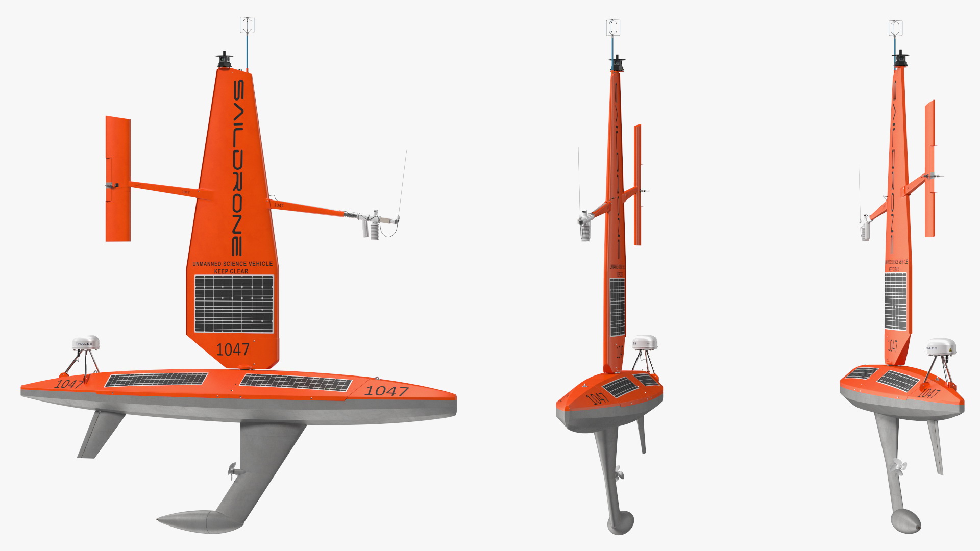 3D Saildrone Uncrewed Surface Vehicle Rigged