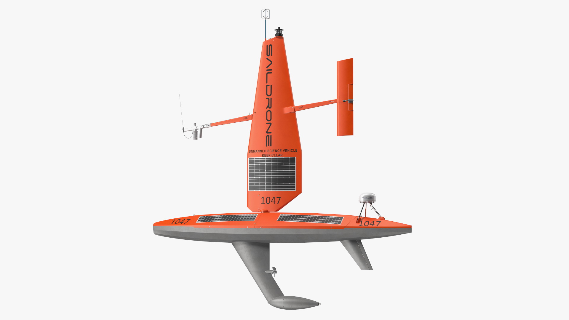 3D Saildrone Uncrewed Surface Vehicle Rigged